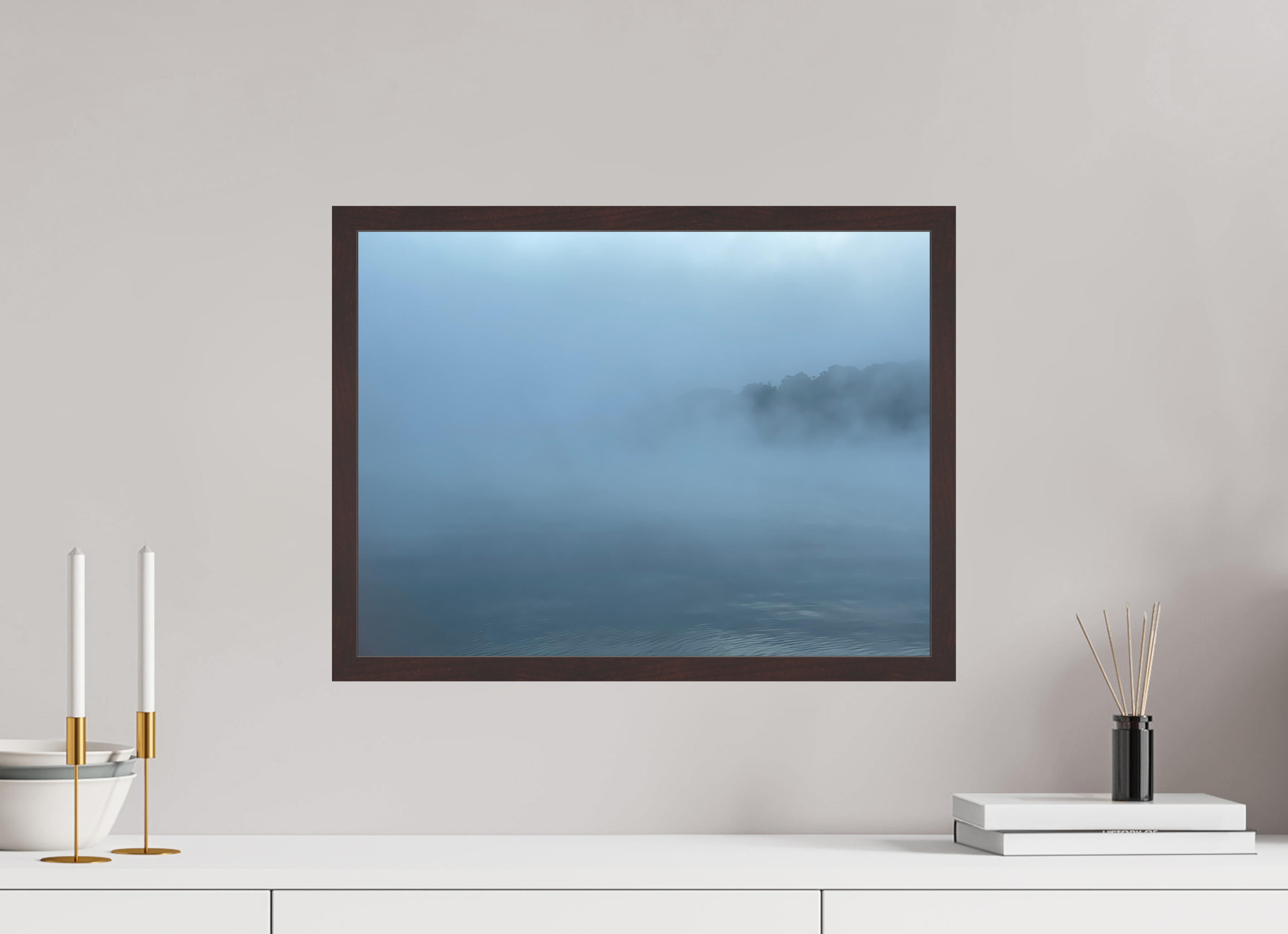 20 x 15″, ArtBox On Aluminum Dibond Fog On Lake Hamilton