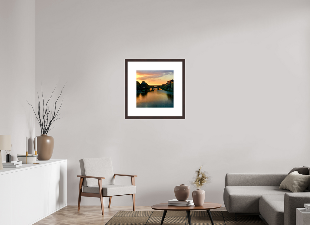 20 x 20″, Framed, Alder Brown, Color Print Ponte Vecchio