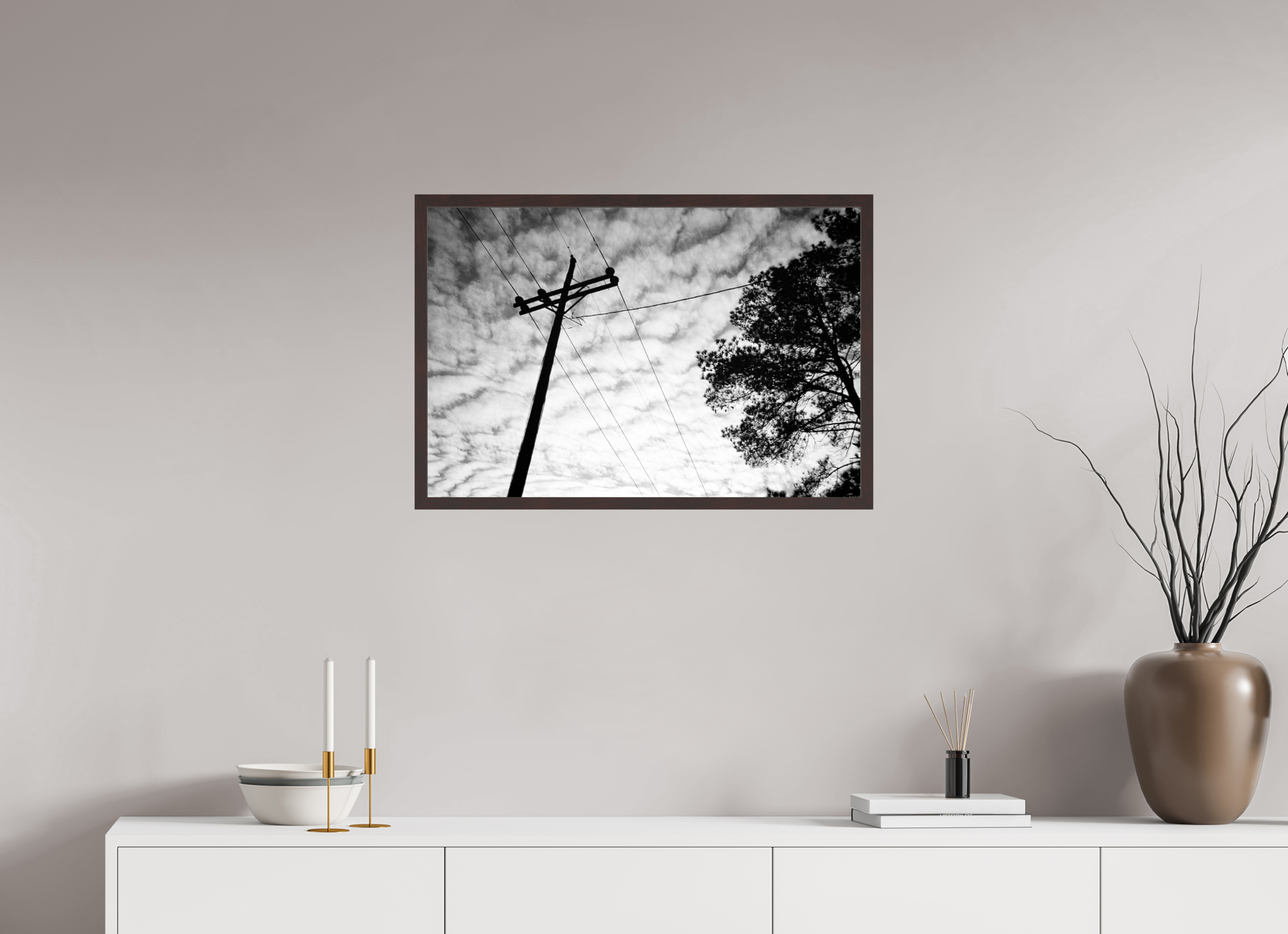 29.6 x 20″, ArtBox On Aluminum Dibond Lines and Pine Tree