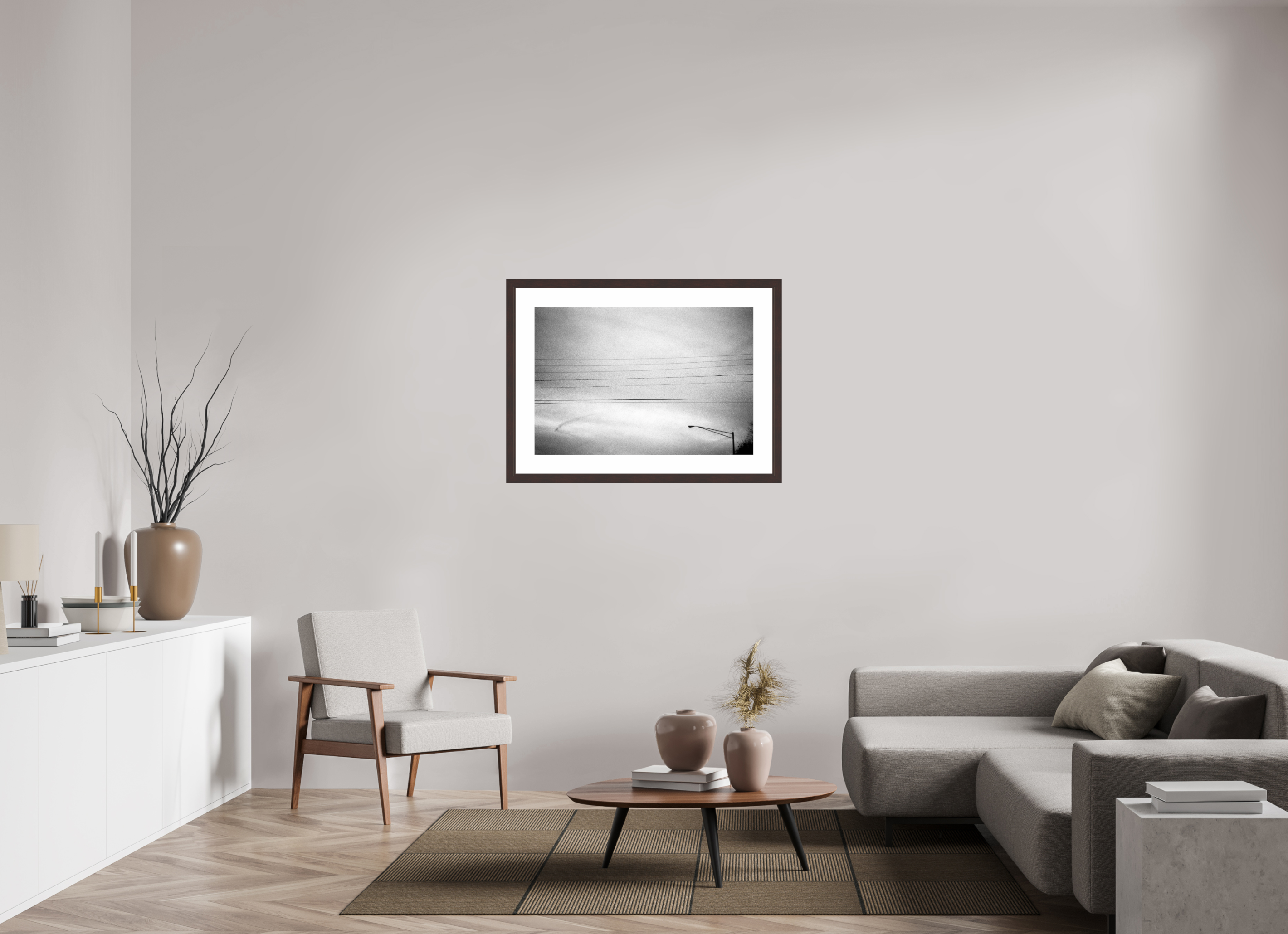 35.5 x 24″, Framed, Alder Brown, B&W Print Wires