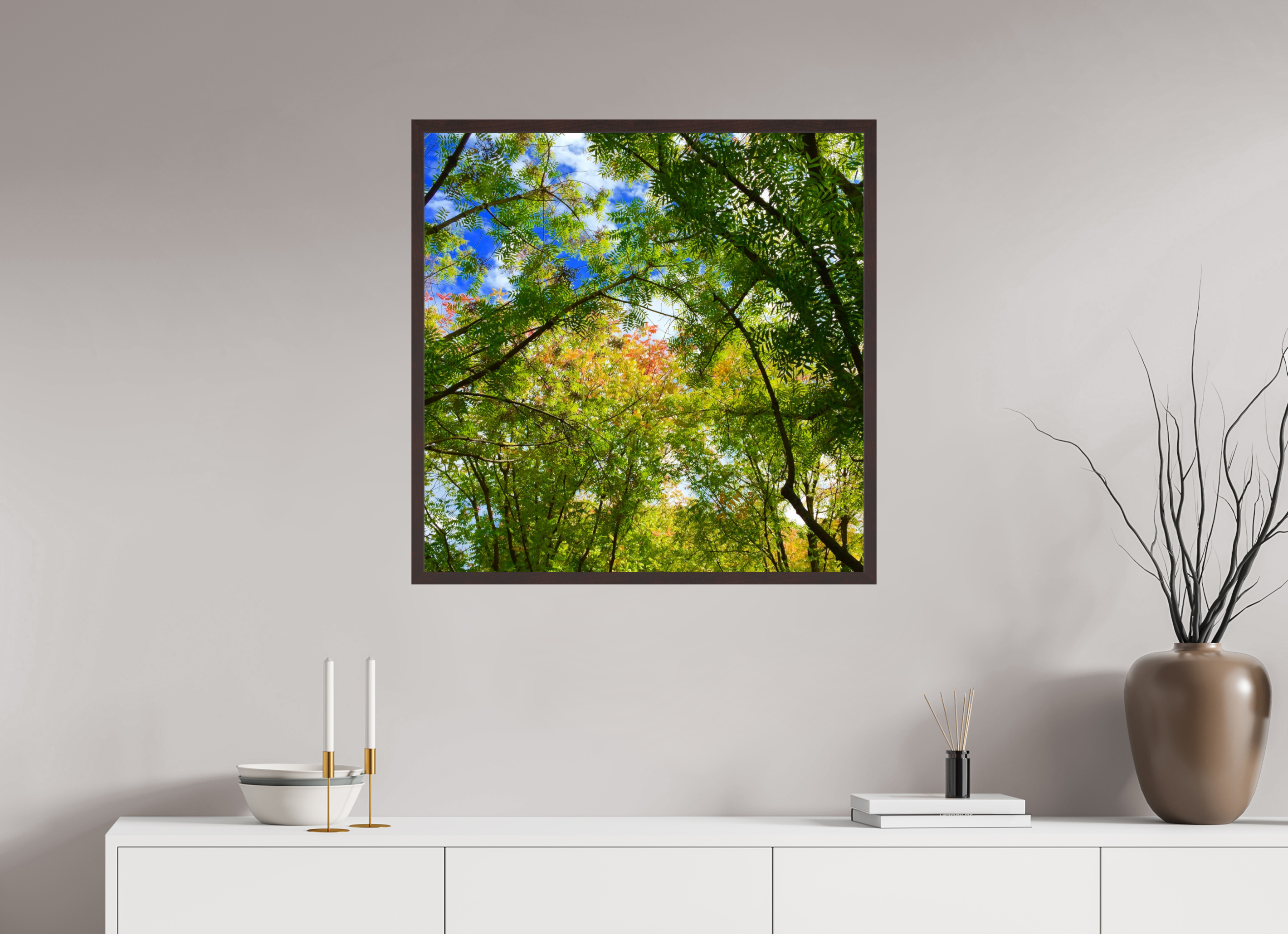 30 x 30″, ArtBox On Aluminum Dibond First of Fall
