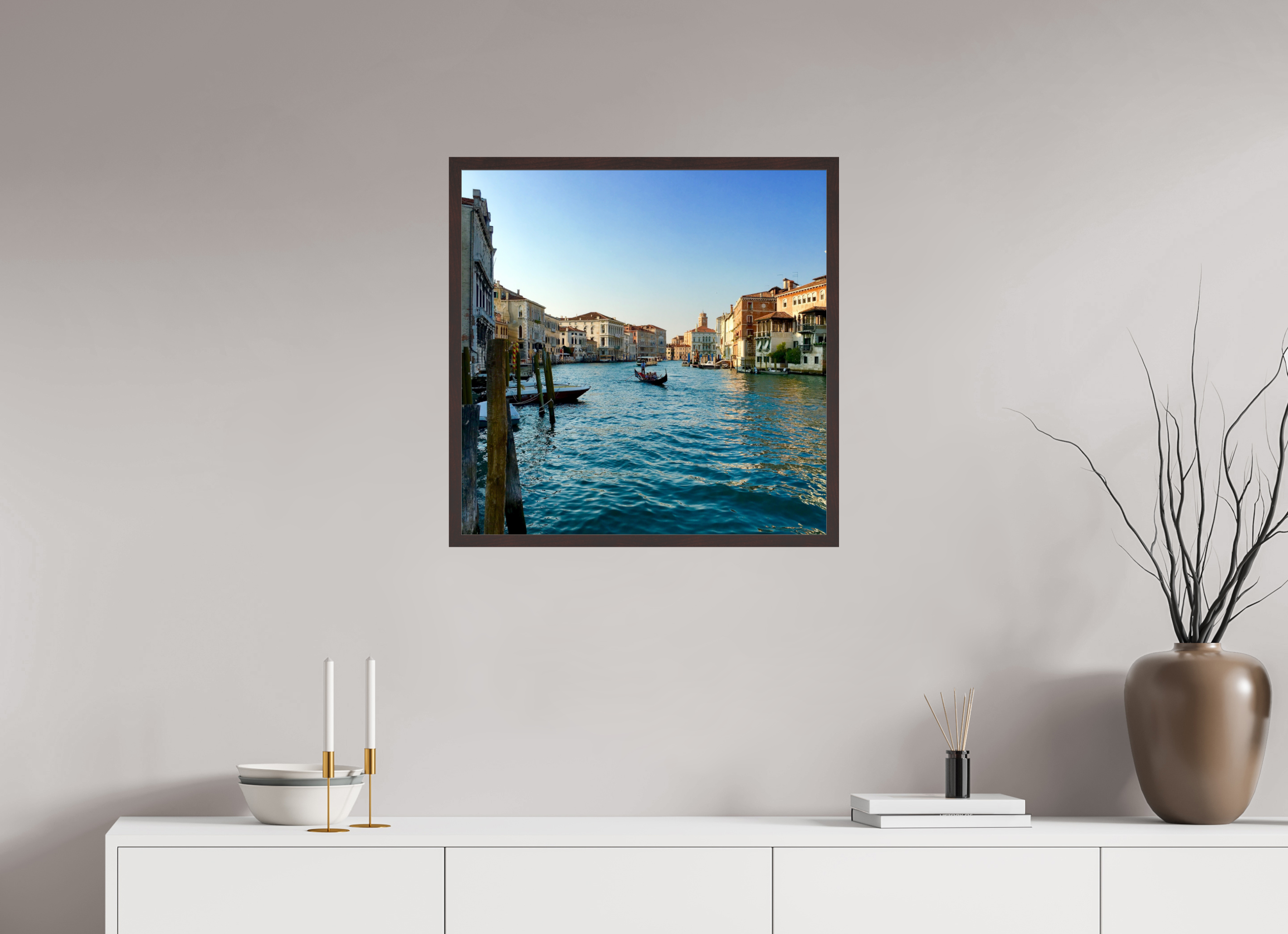 25 x 25″, ArtBox On Aluminum Dibond Gondola on Grand Canal