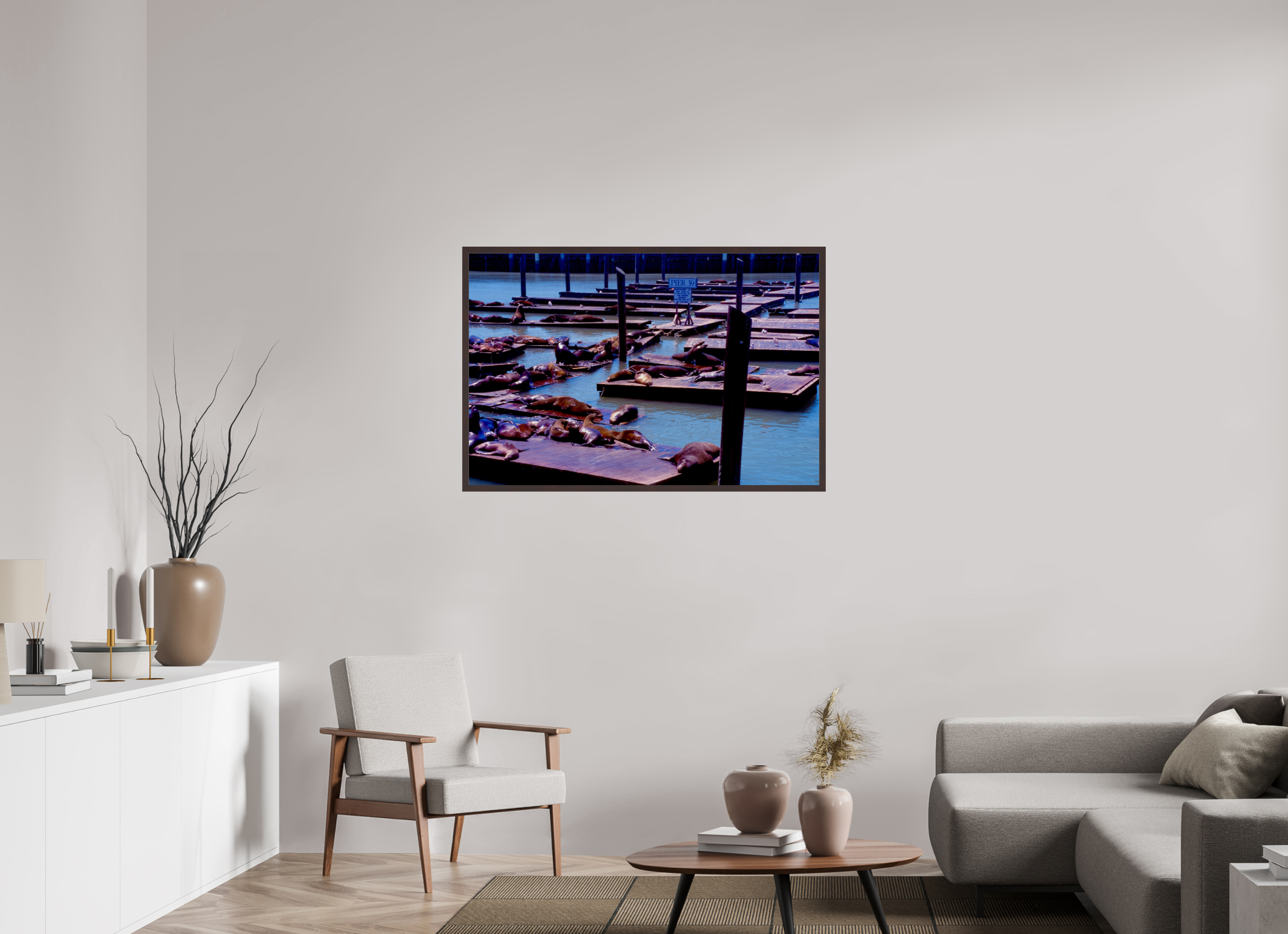 45 x 30″, ArtBox On Aluminum Dibond Pier 39 Wildlife
