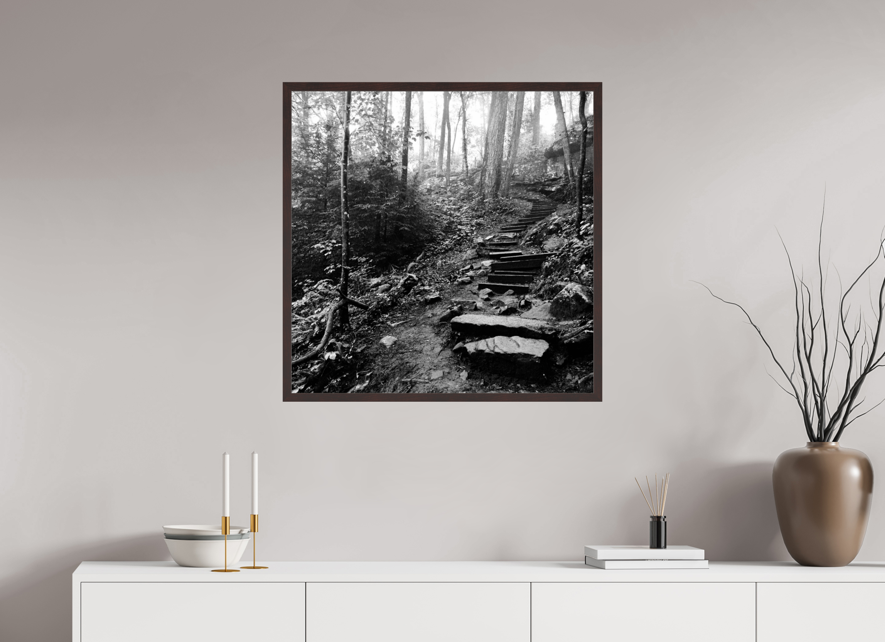 30 x 30″, ArtBox On Aluminum Dibond Hillside Steps