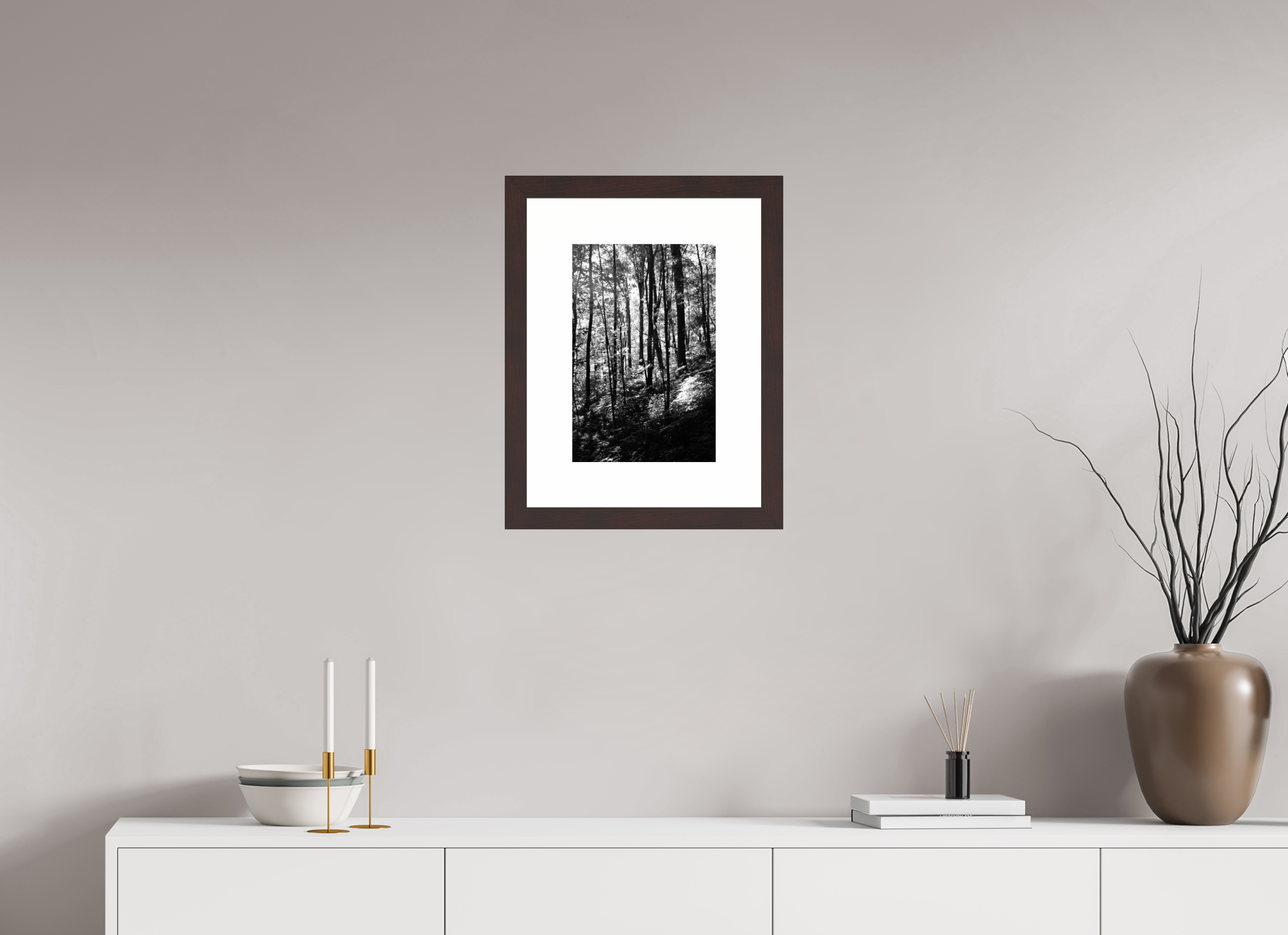 10 x 15″, Framed, Alder Brown, B&W Print Appalachian Trail