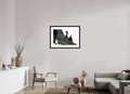 29.6 x 20″, Framed, Alder Brown, B&W Print Balanced Rock in Valley Formation