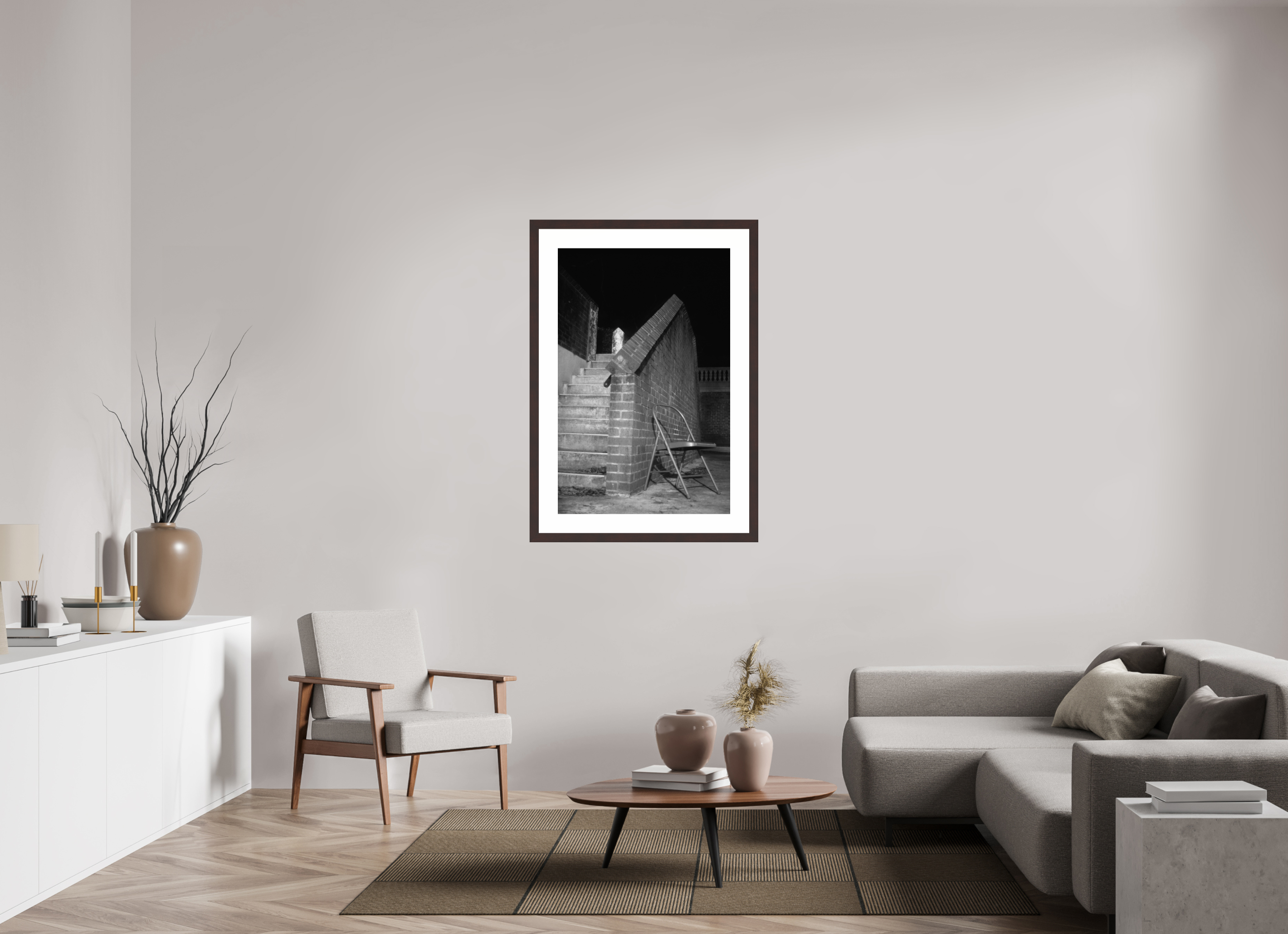 28 x 43″, Framed, Alder Brown, B&W Print Forgotten Space