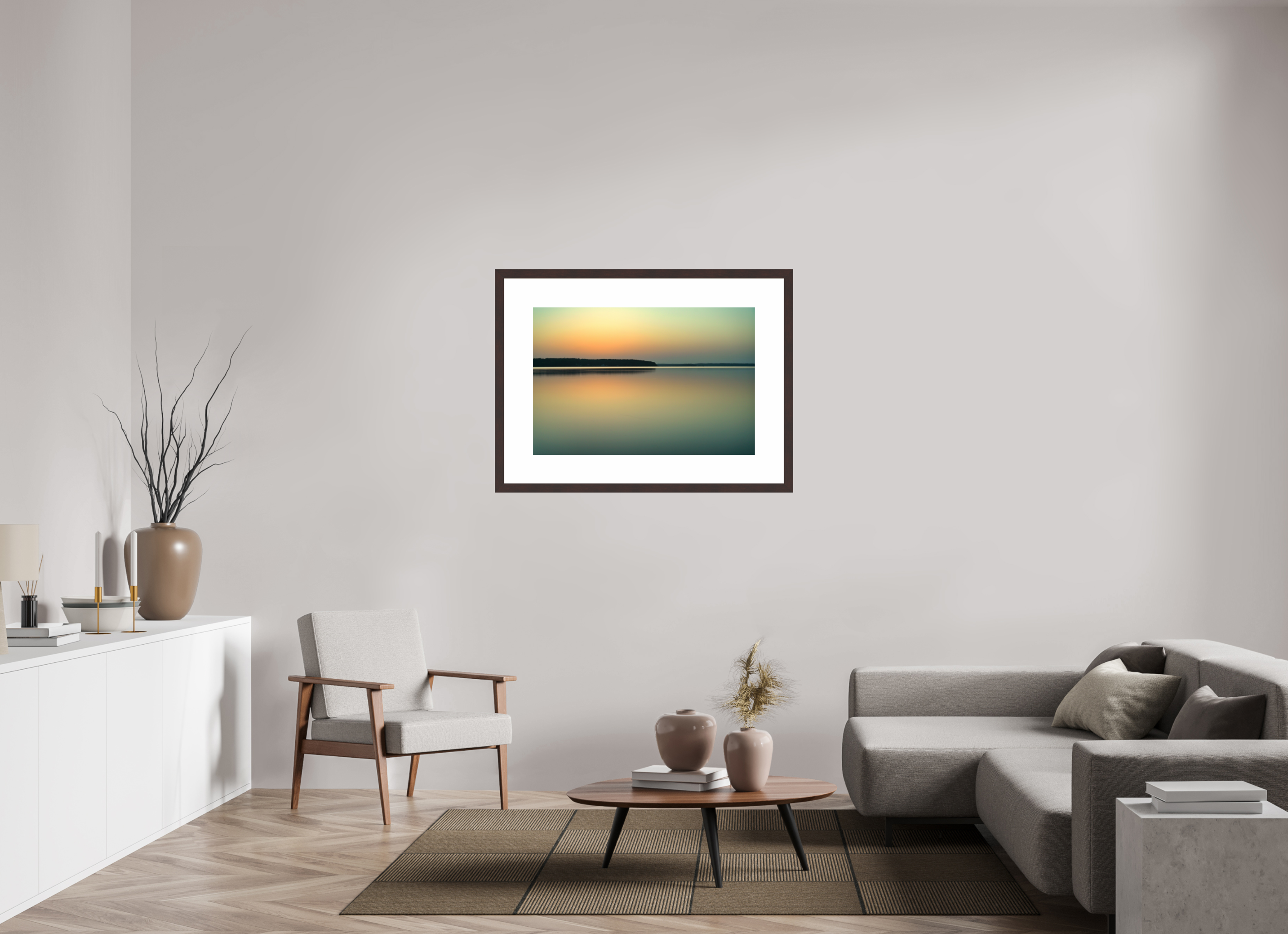 36 x 24″, Framed, Alder Brown, Color Print Sunrise at D'Arbonne Lake
