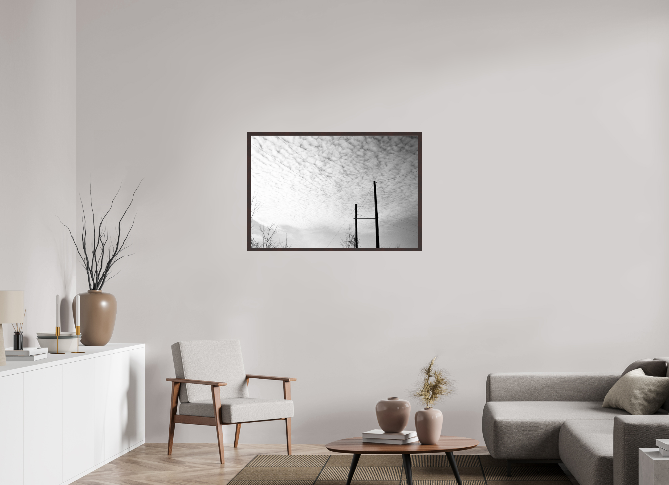 41.5 x 28″, ArtBox On Aluminum Dibond Lines Under a Blanket of Clouds