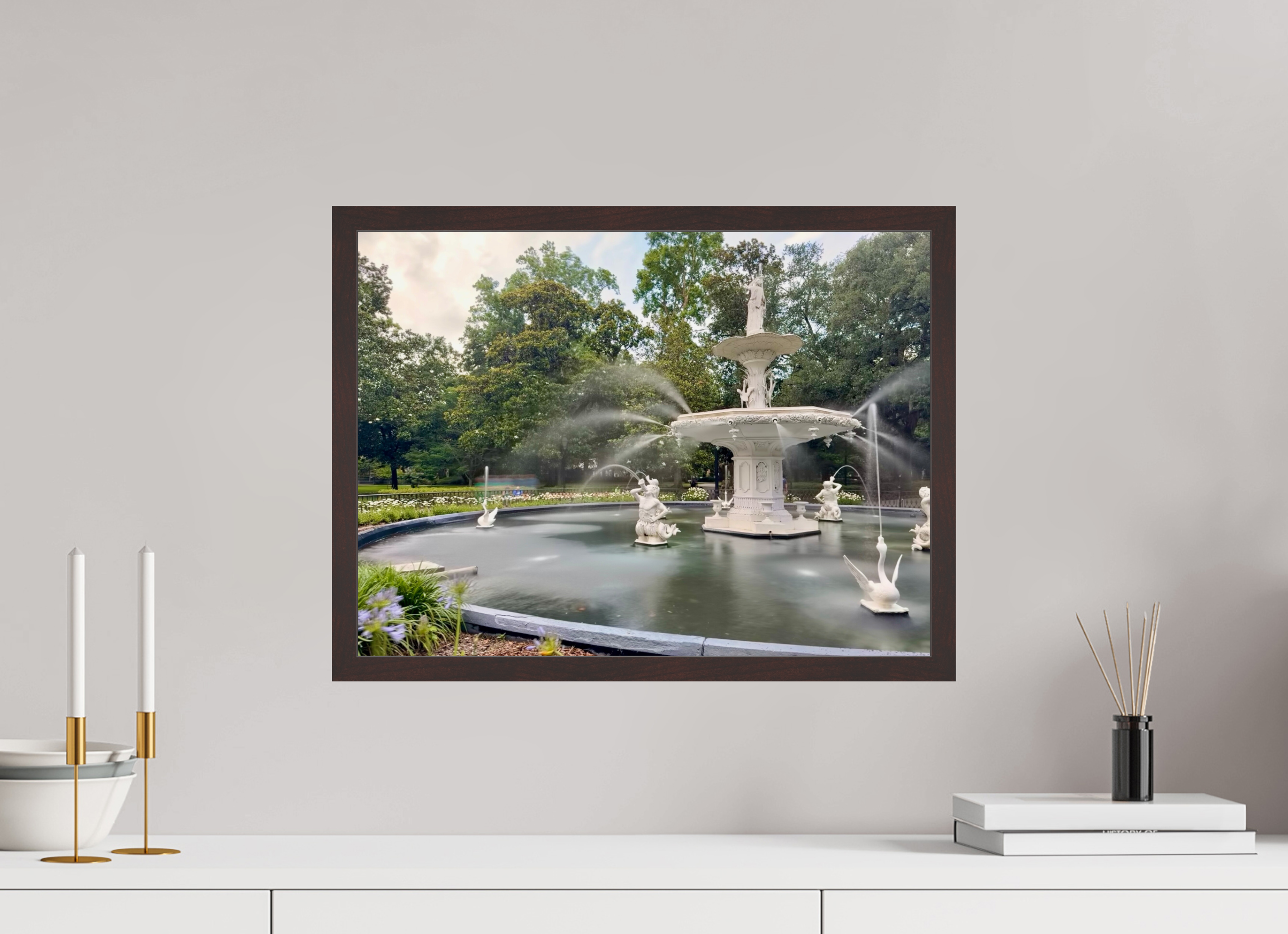 20 x 15″, ArtBox On Aluminum Dibond Forsyth Park Fountain