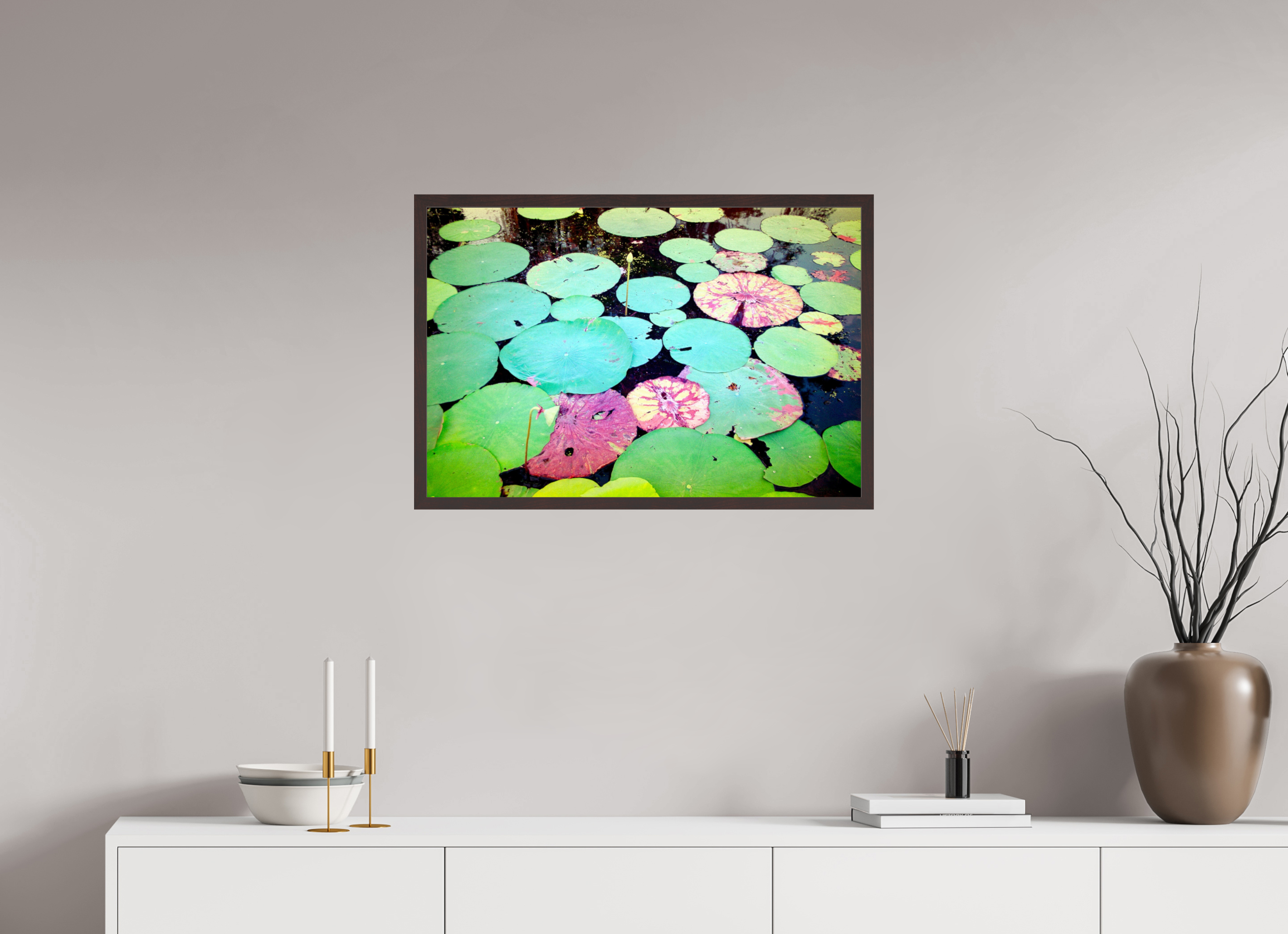 29.6 x 20″, ArtBox On Aluminum Dibond Lilly Pads