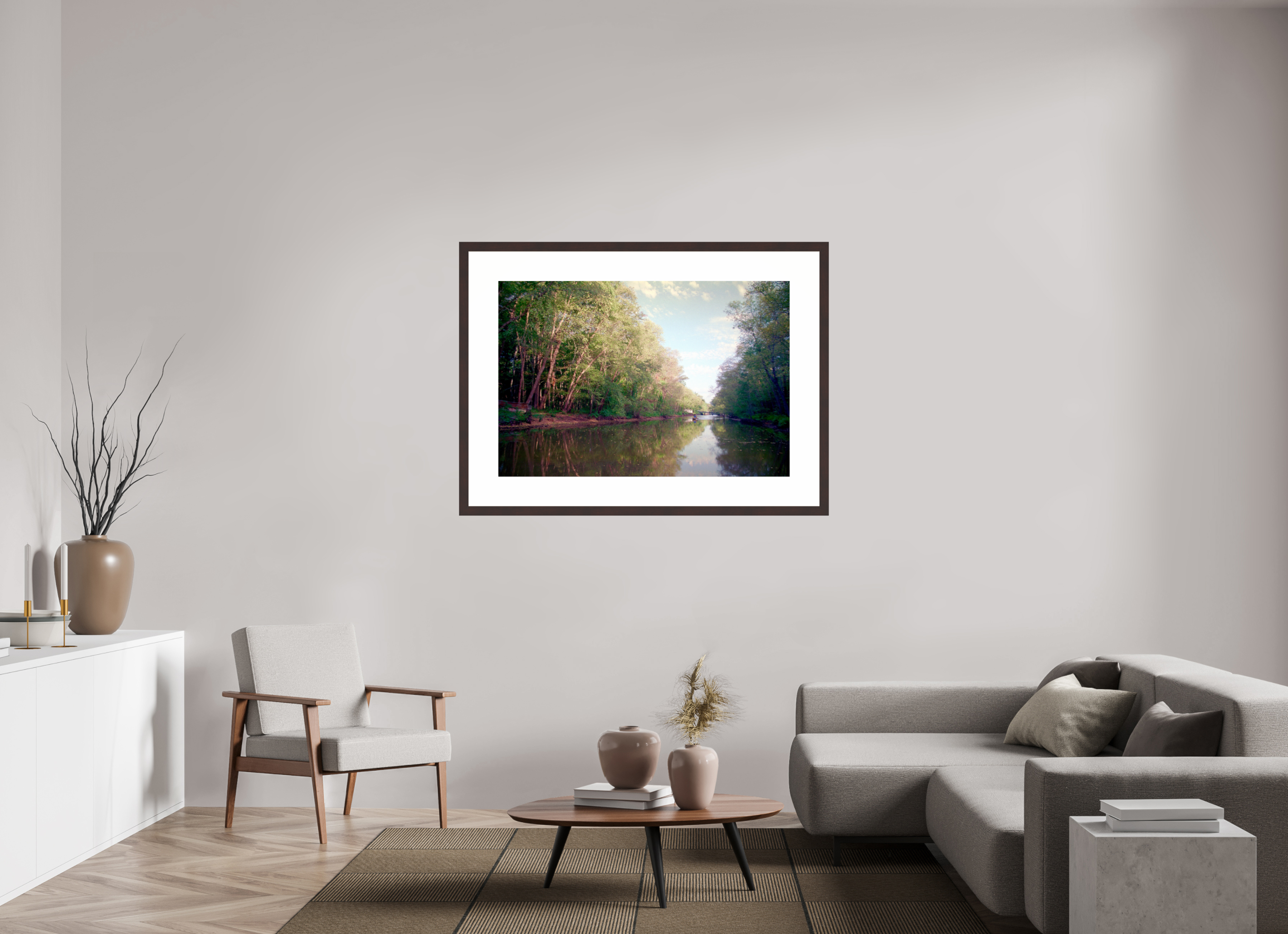 45.9 x 31″, Framed, Alder Brown, Color Print Caddo Lake Canal