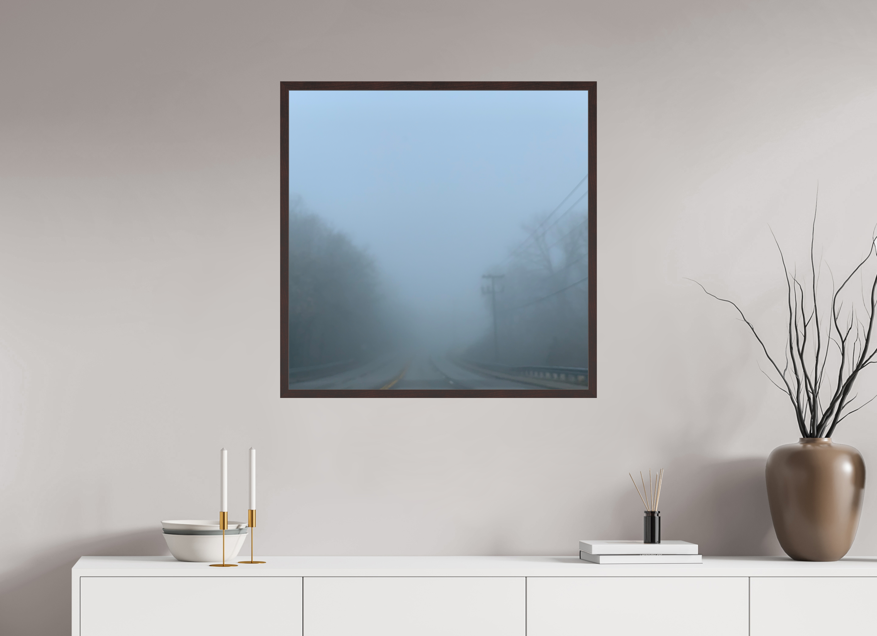 30 x 30″, ArtBox On Aluminum Dibond Foggy Morning