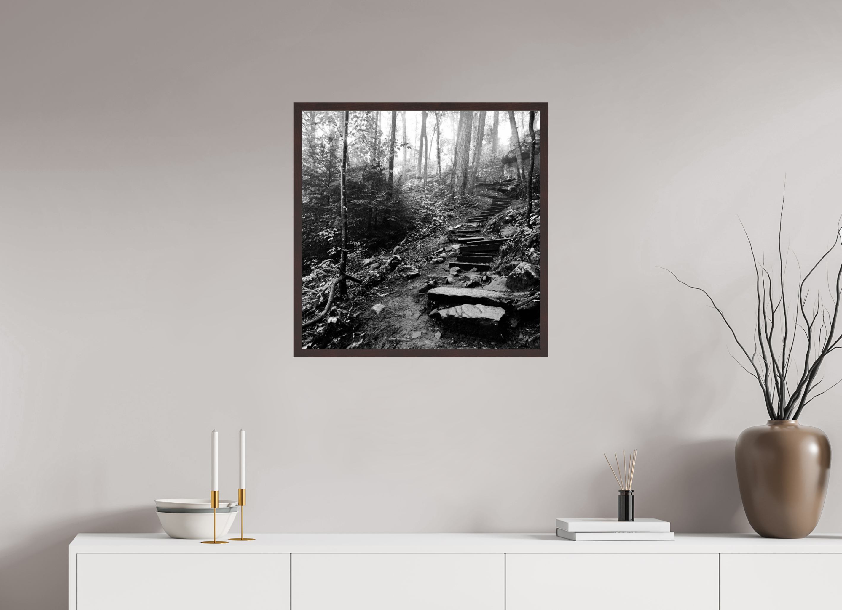 25 x 25″, ArtBox On Aluminum Dibond Hillside Steps