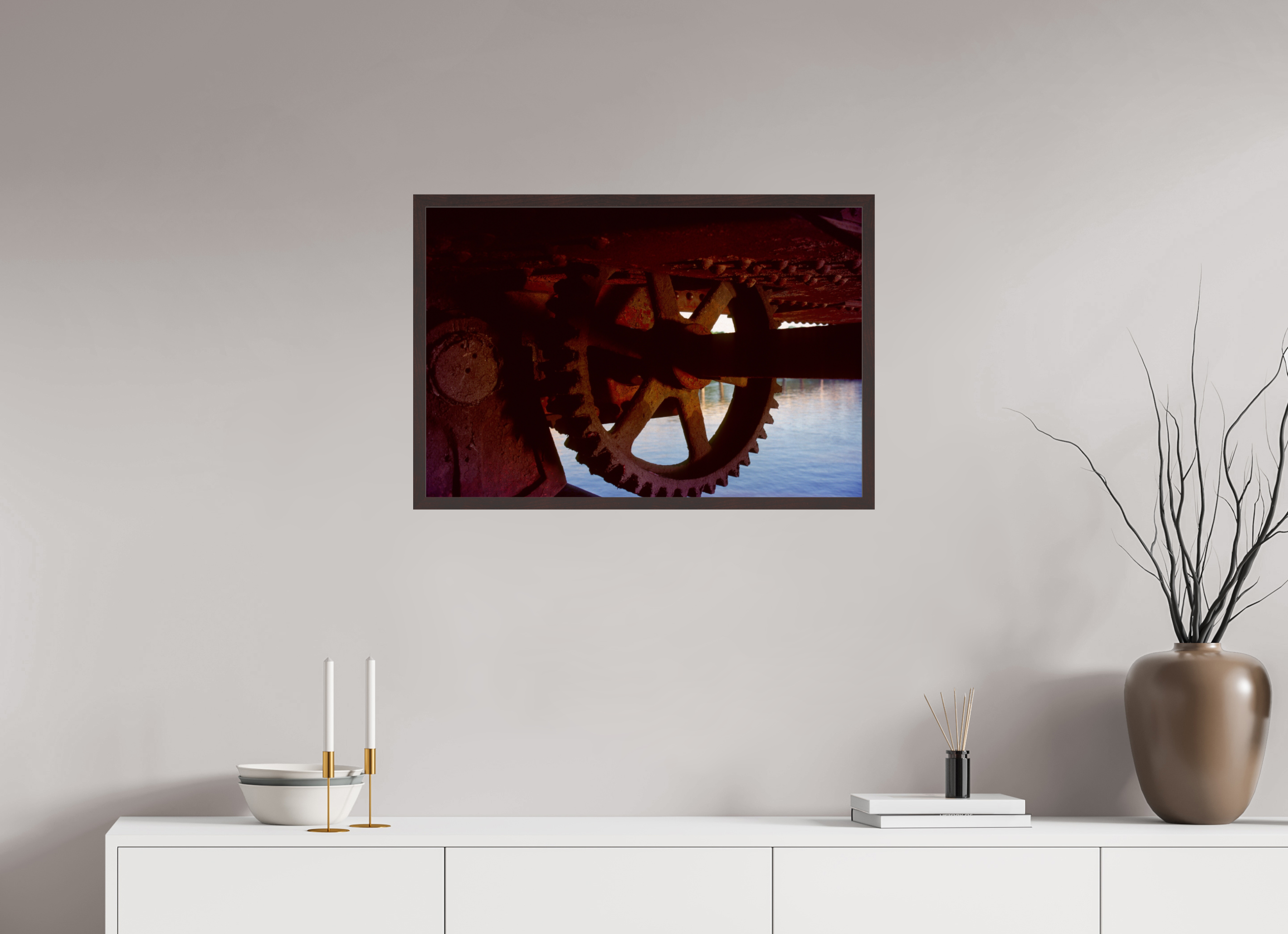 29.8 x 20″, ArtBox On Aluminum Dibond Bridge Gear