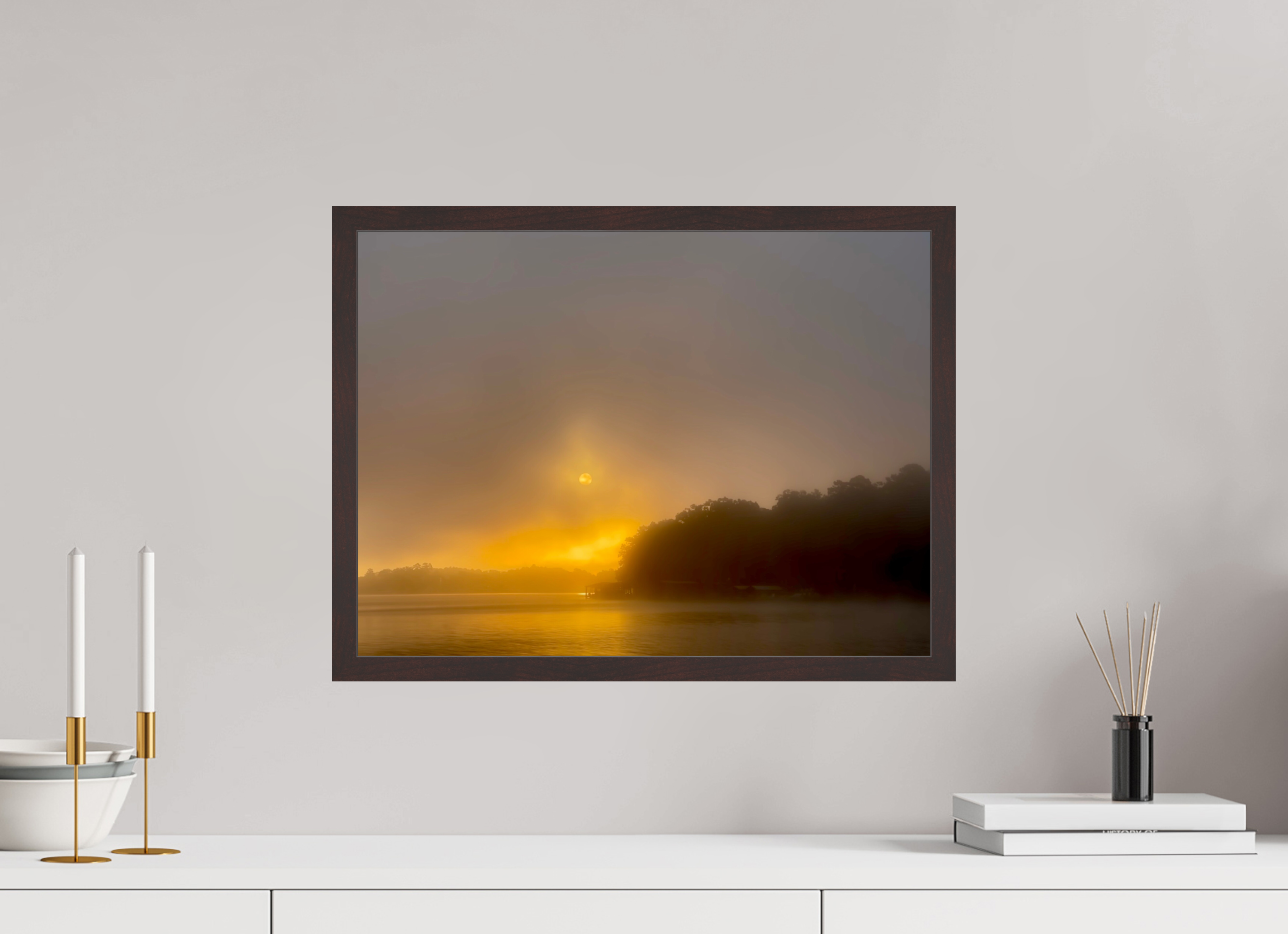 20 x 15″, ArtBox On Aluminum Dibond Lake Hamilton Sunrise
