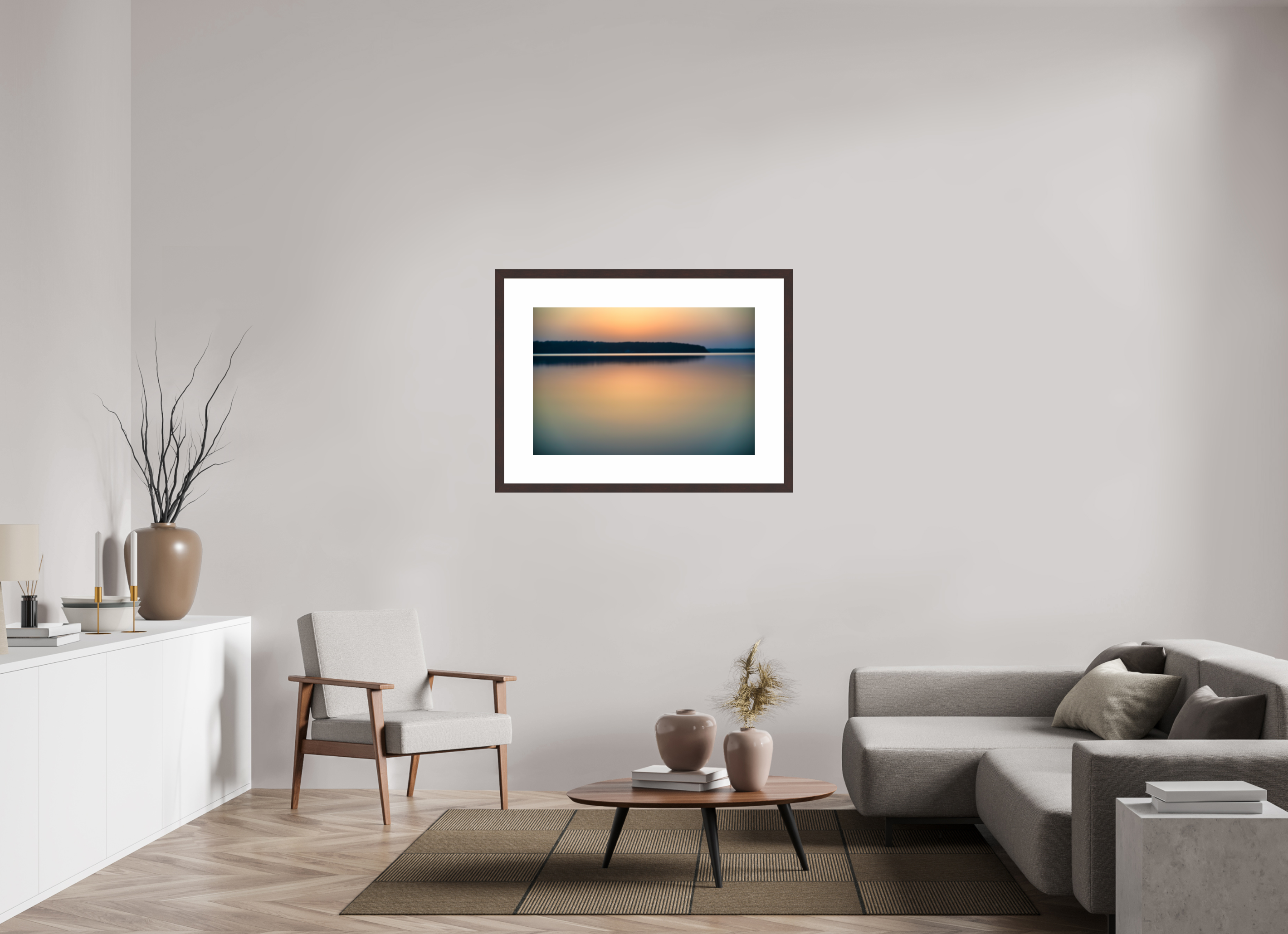36 x 24″, Framed, Alder Brown, Color Print Sunrise, D'Arbonne Lake
