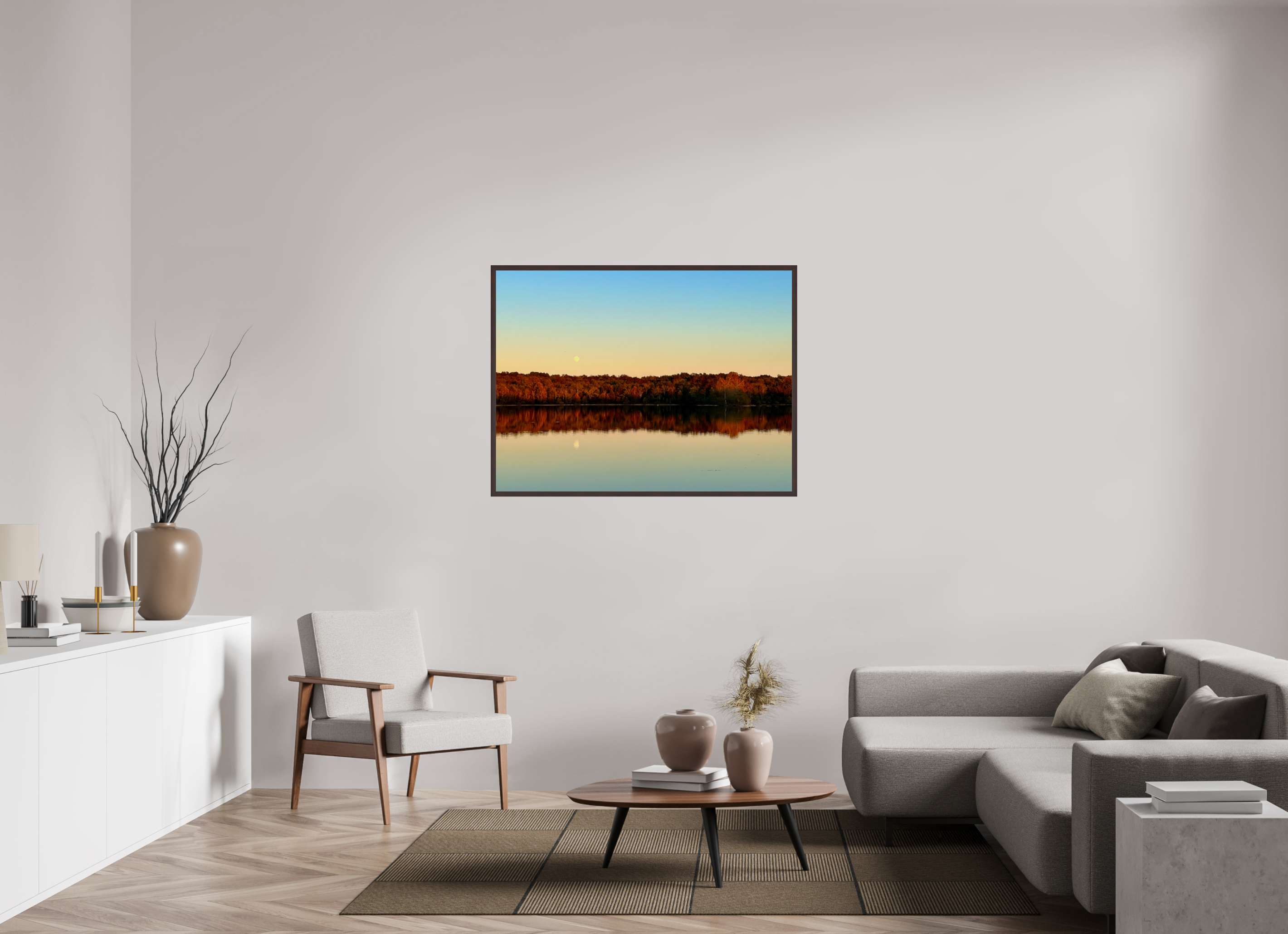 48 x 36″, ArtBox On Aluminum Dibond Moon Over Long Hunter Lake