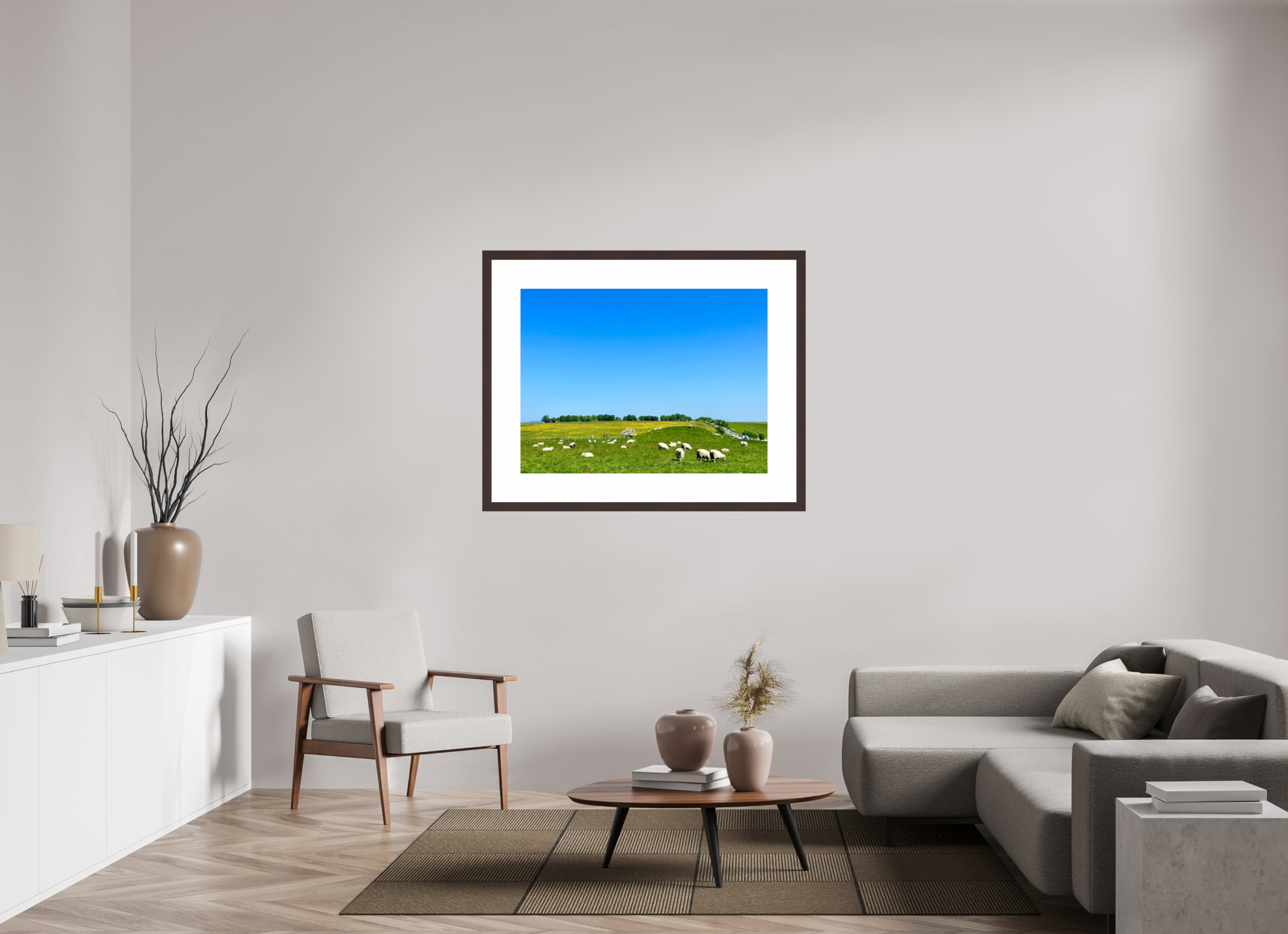 40 x 30″, Framed, Alder Brown, Color Print Sheep