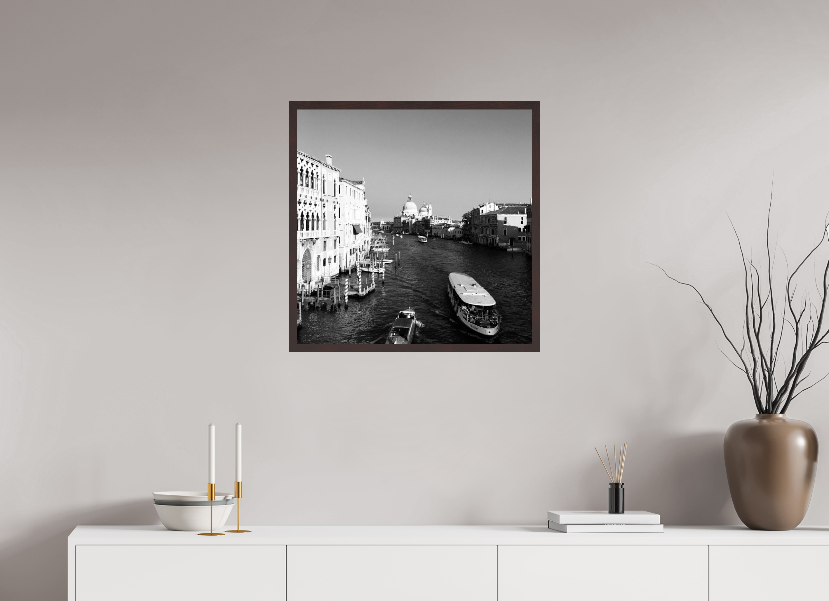 25 x 25″, ArtBox On Aluminum Dibond View from Ponte Accademia