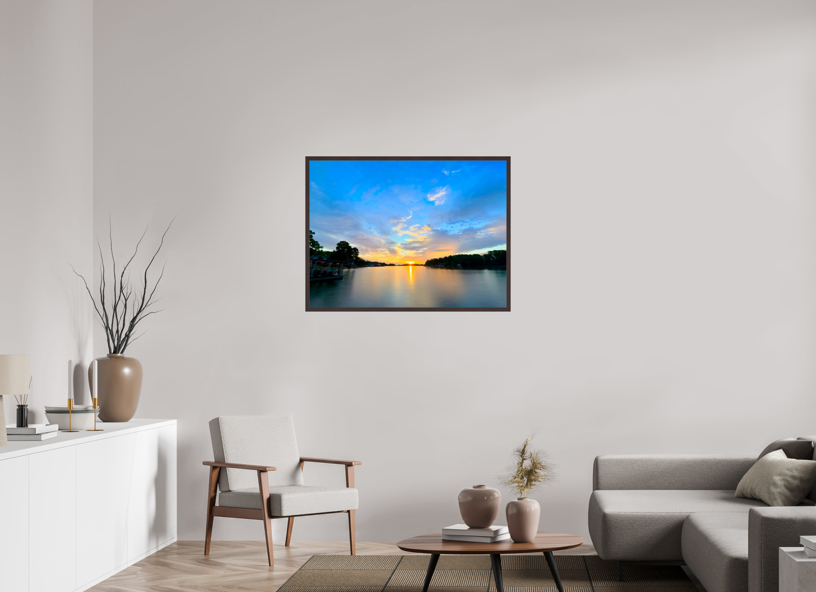 40 x 30″, ArtBox On Aluminum Dibond Sunrise On Lake Hamilton