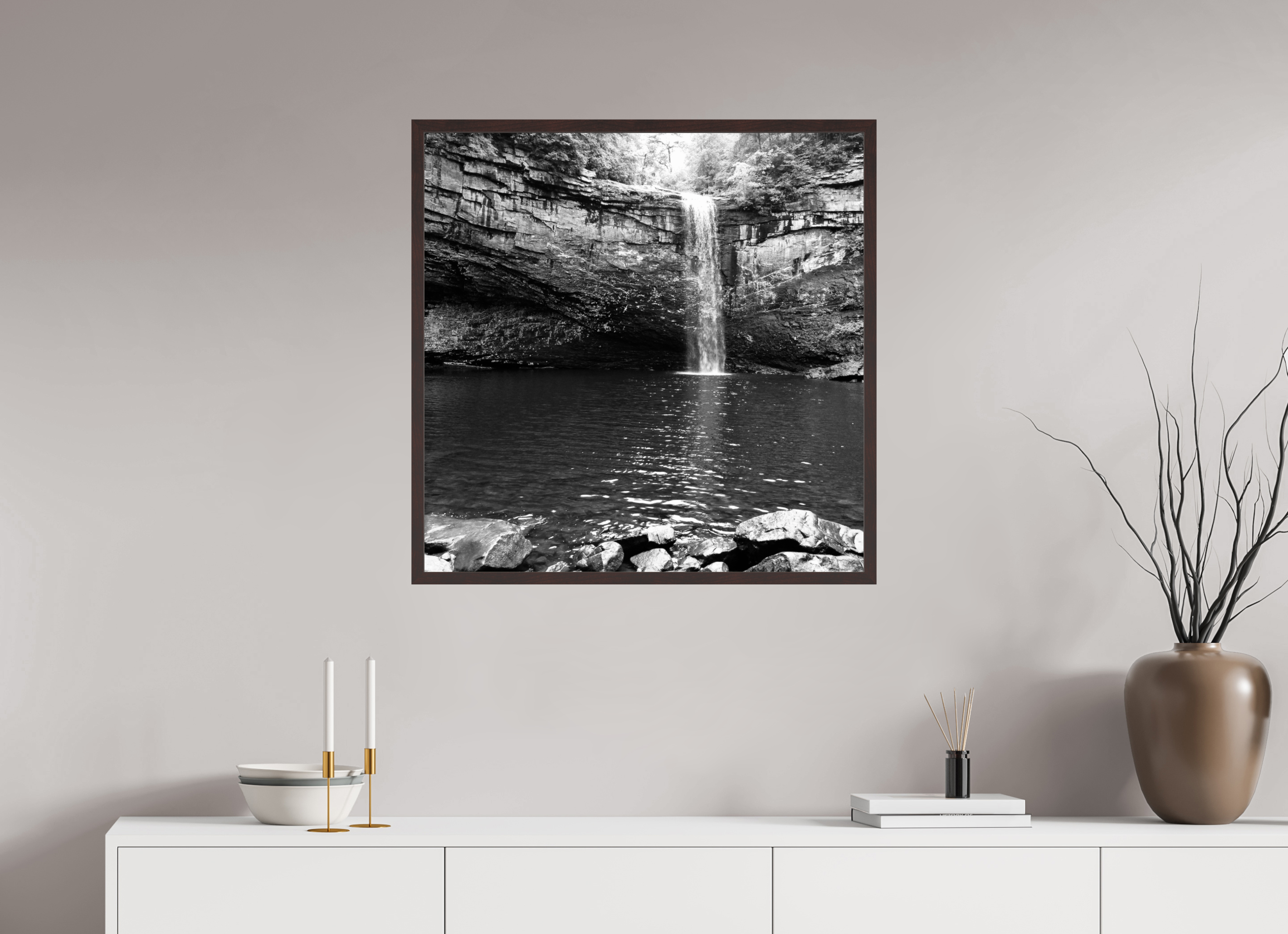 30 x 30″, ArtBox On Aluminum Dibond Foster Falls