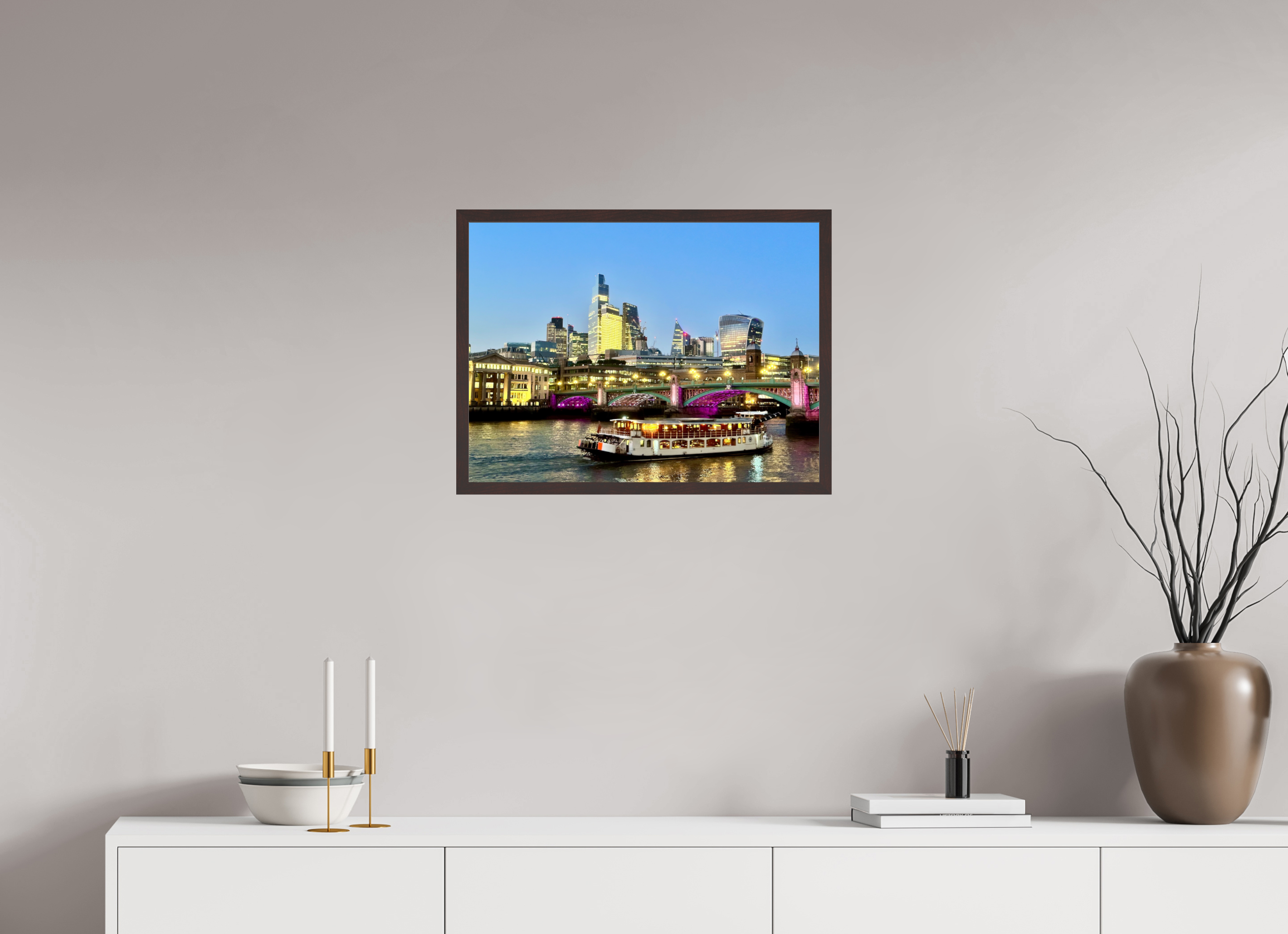 24 x 18″, ArtBox On Aluminum Dibond London/Thames at Dusk