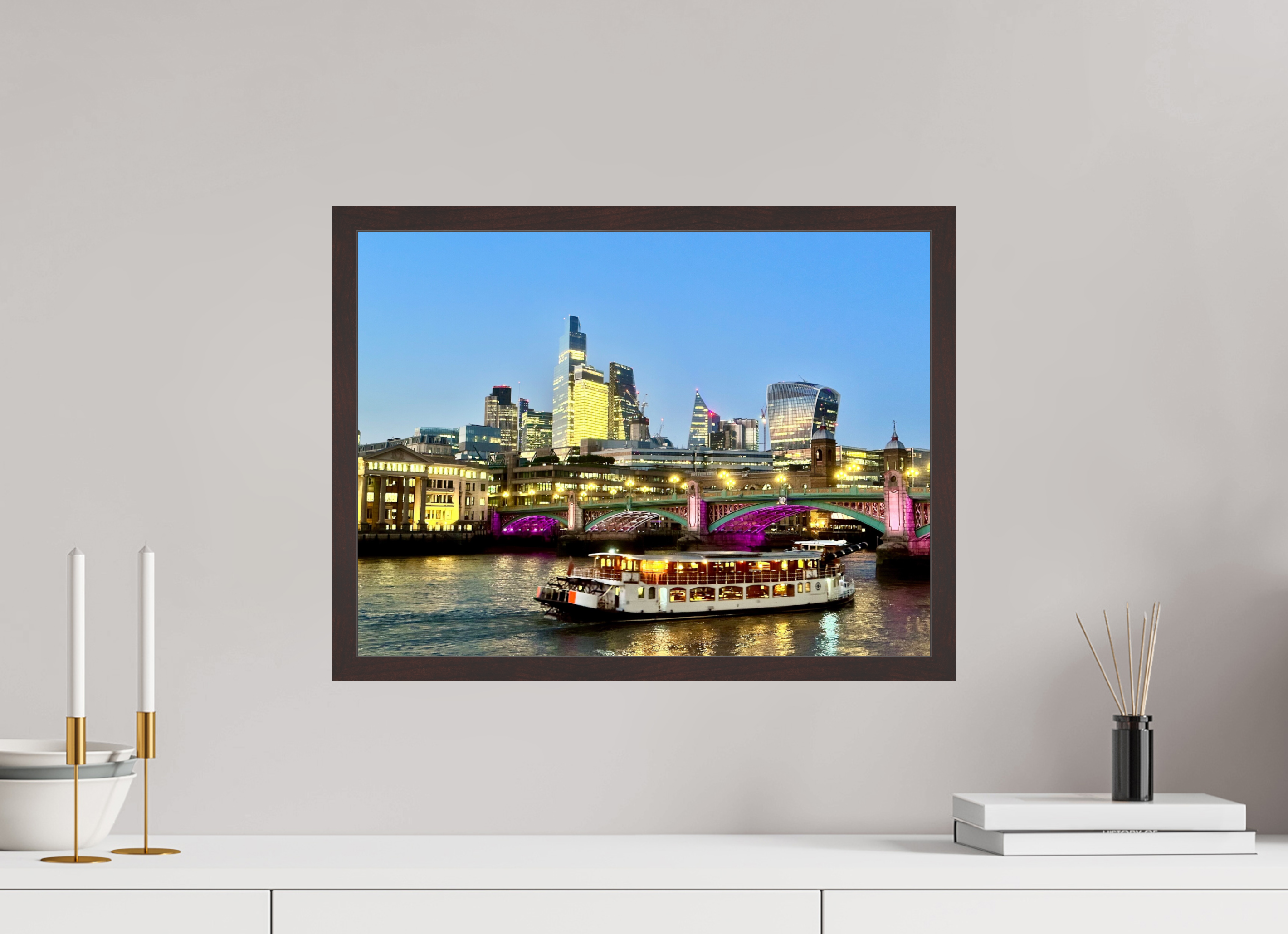 20 x 15″, ArtBox On Aluminum Dibond London/Thames at Dusk