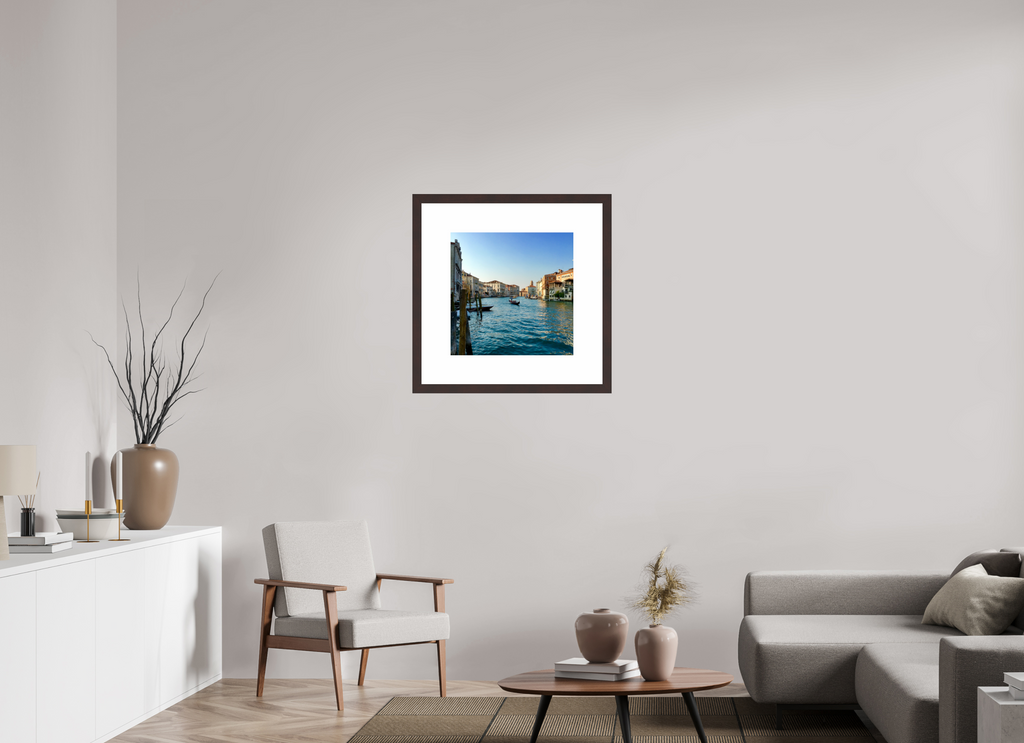 20 x 20″, Framed, Alder Brown, Color Print Gondelet on Grand Canal