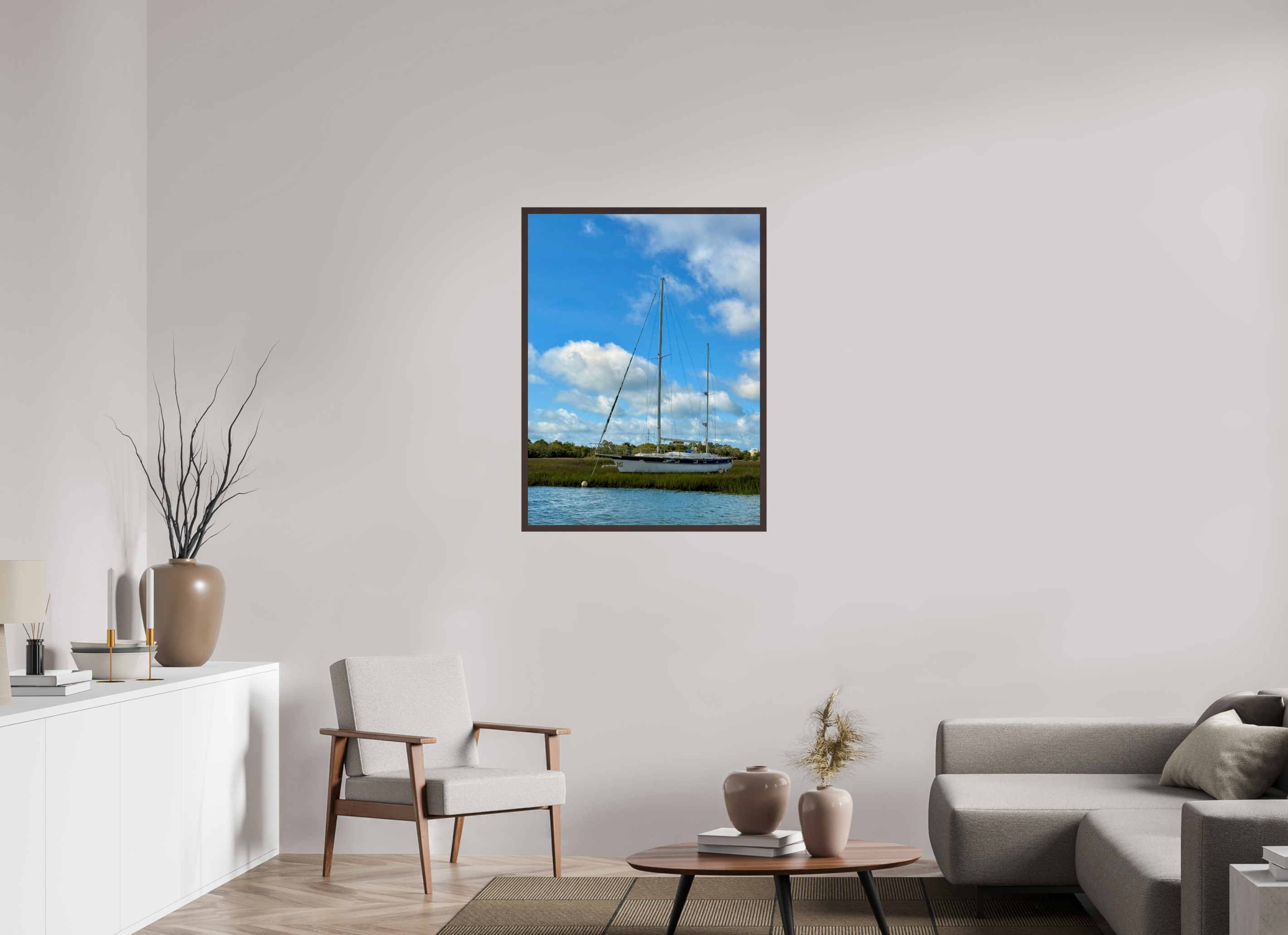 30 x 40″, ArtBox On Aluminum Dibond Boat Near Eagle Island