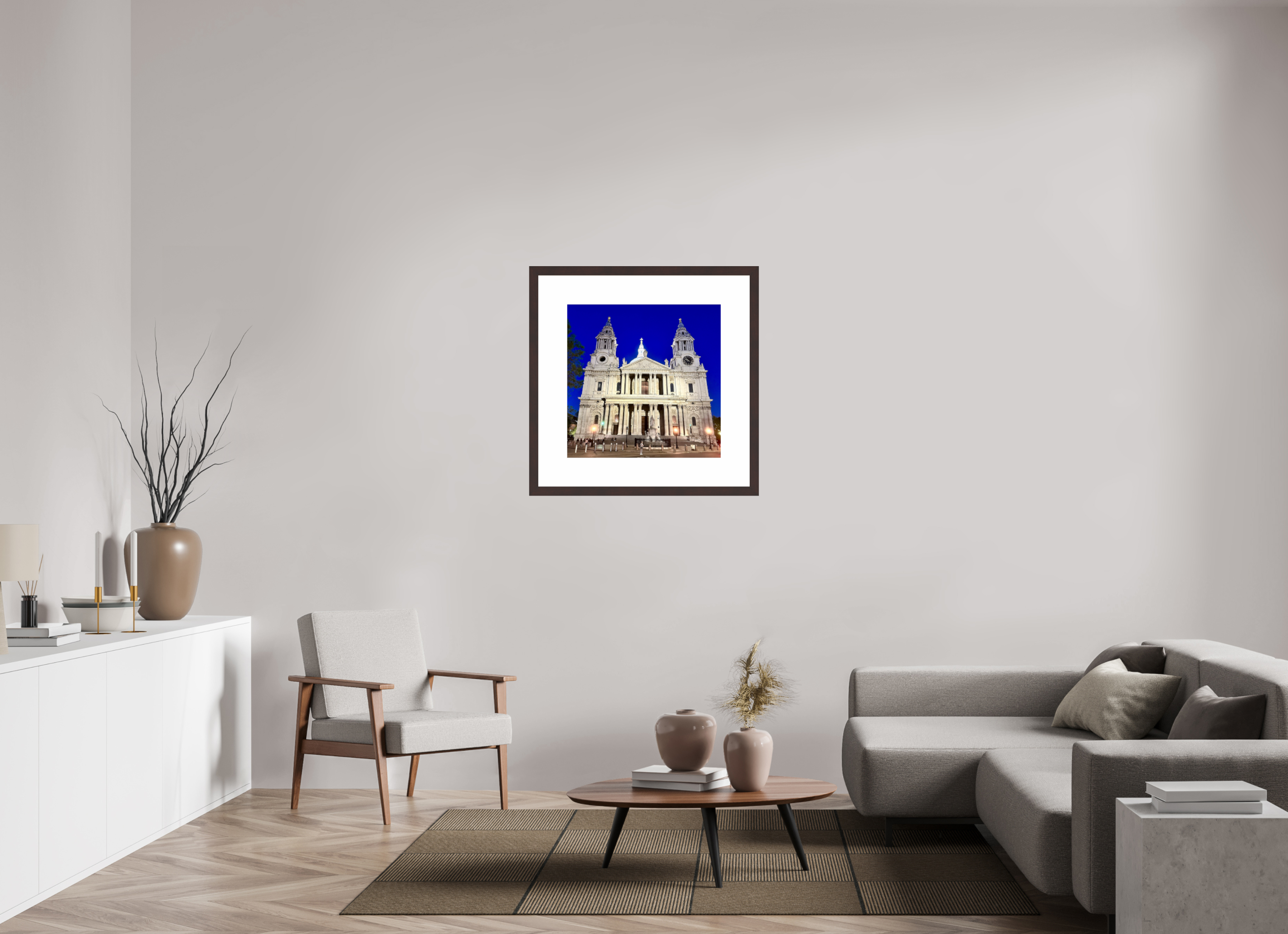 25 x 25″, Framed, Alder Brown, Color Print Facade of St. Paul's