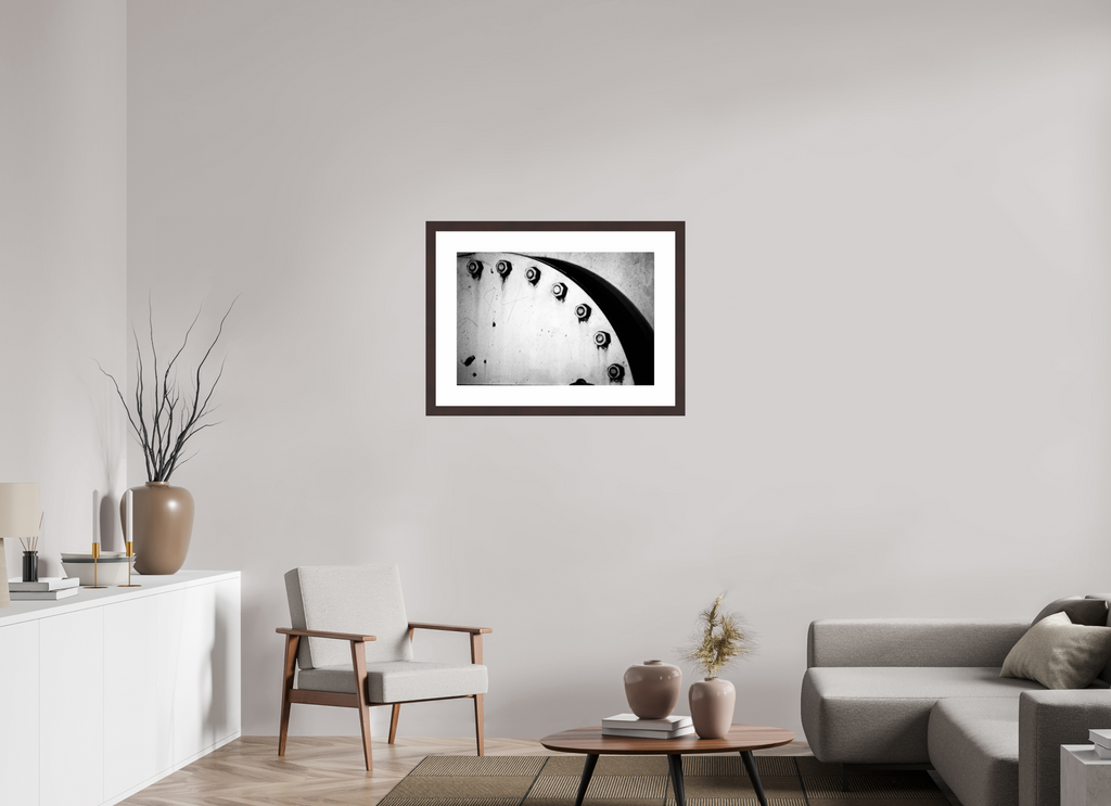 29.5 x 20″, Framed, Alder Brown, B&W Print Bolts