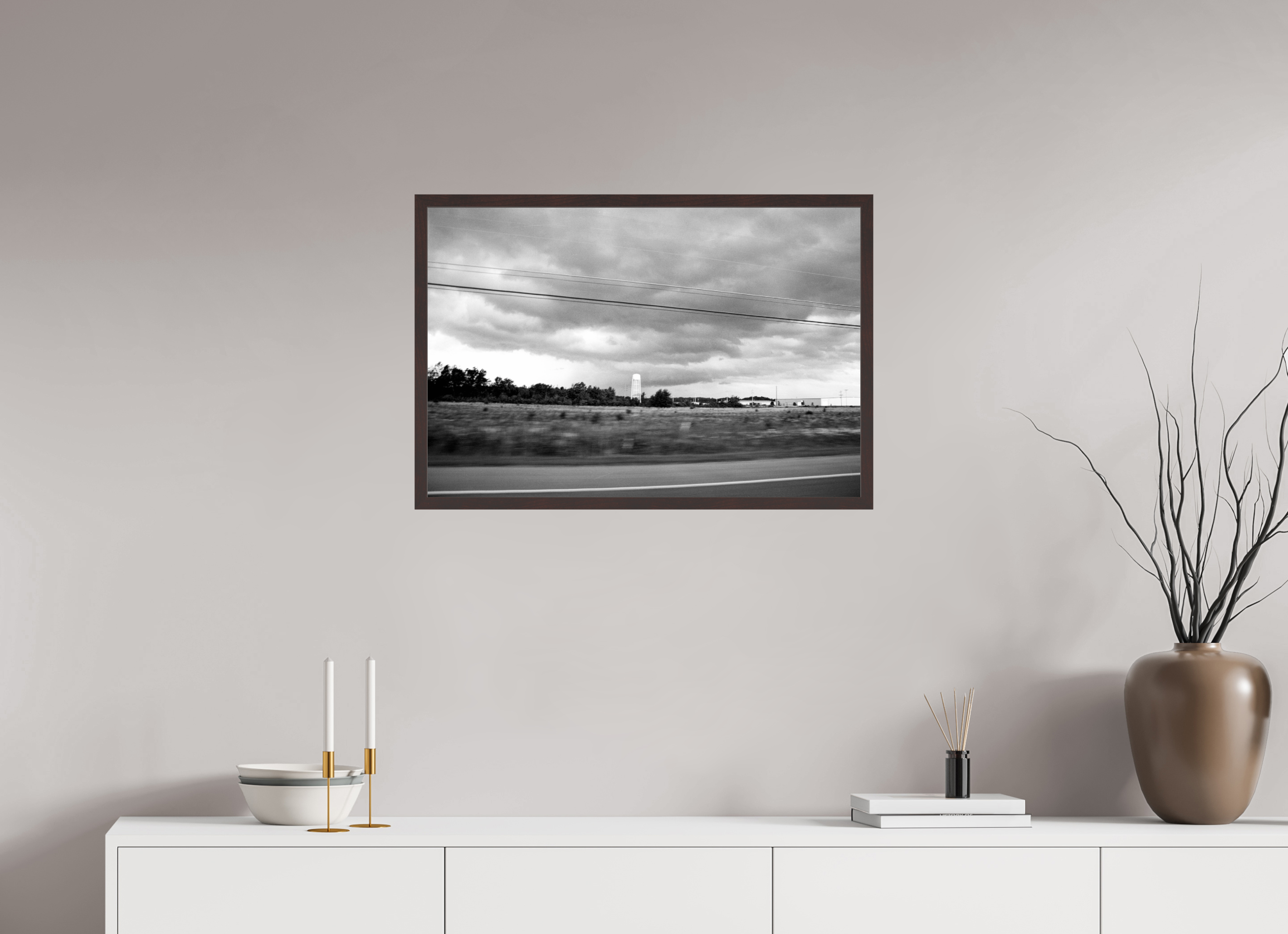 29.6 x 20″, ArtBox On Aluminum Dibond Lines and Water Tower