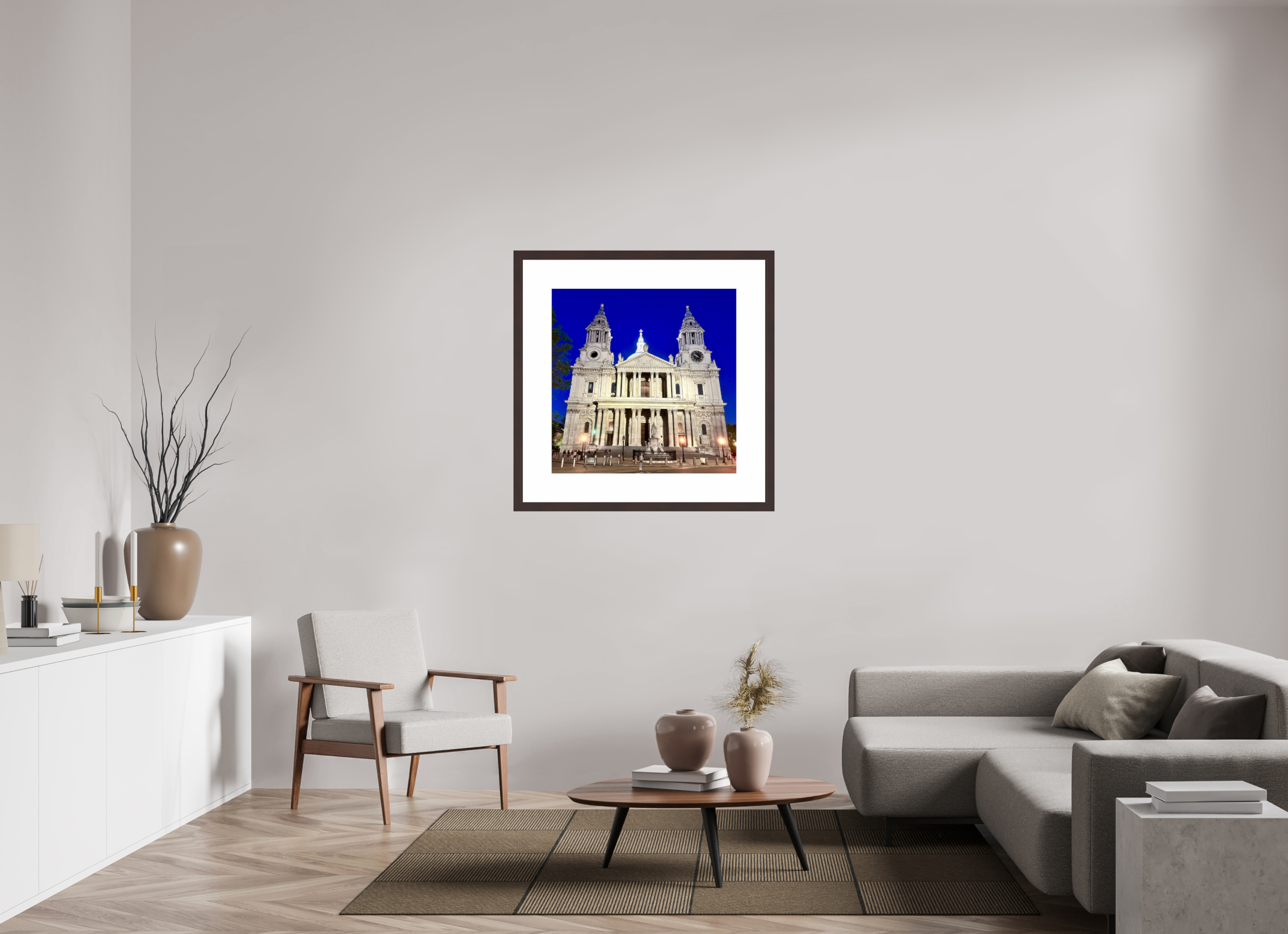 30 x 30″, Framed, Alder Brown, Color Print Facade of St. Paul's
