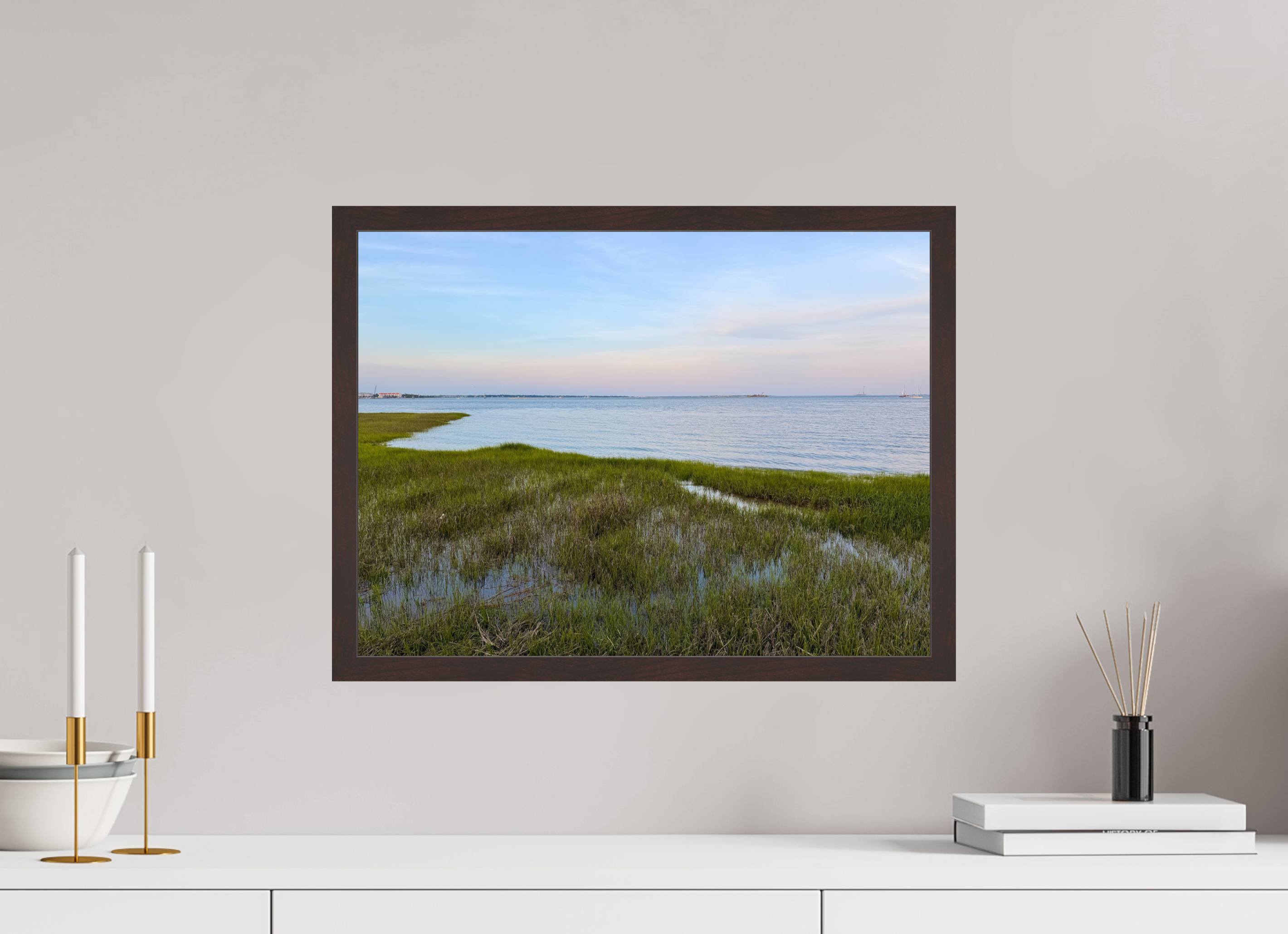20 x 15″, ArtBox On Aluminum Dibond Marsh at Charleston Harbor