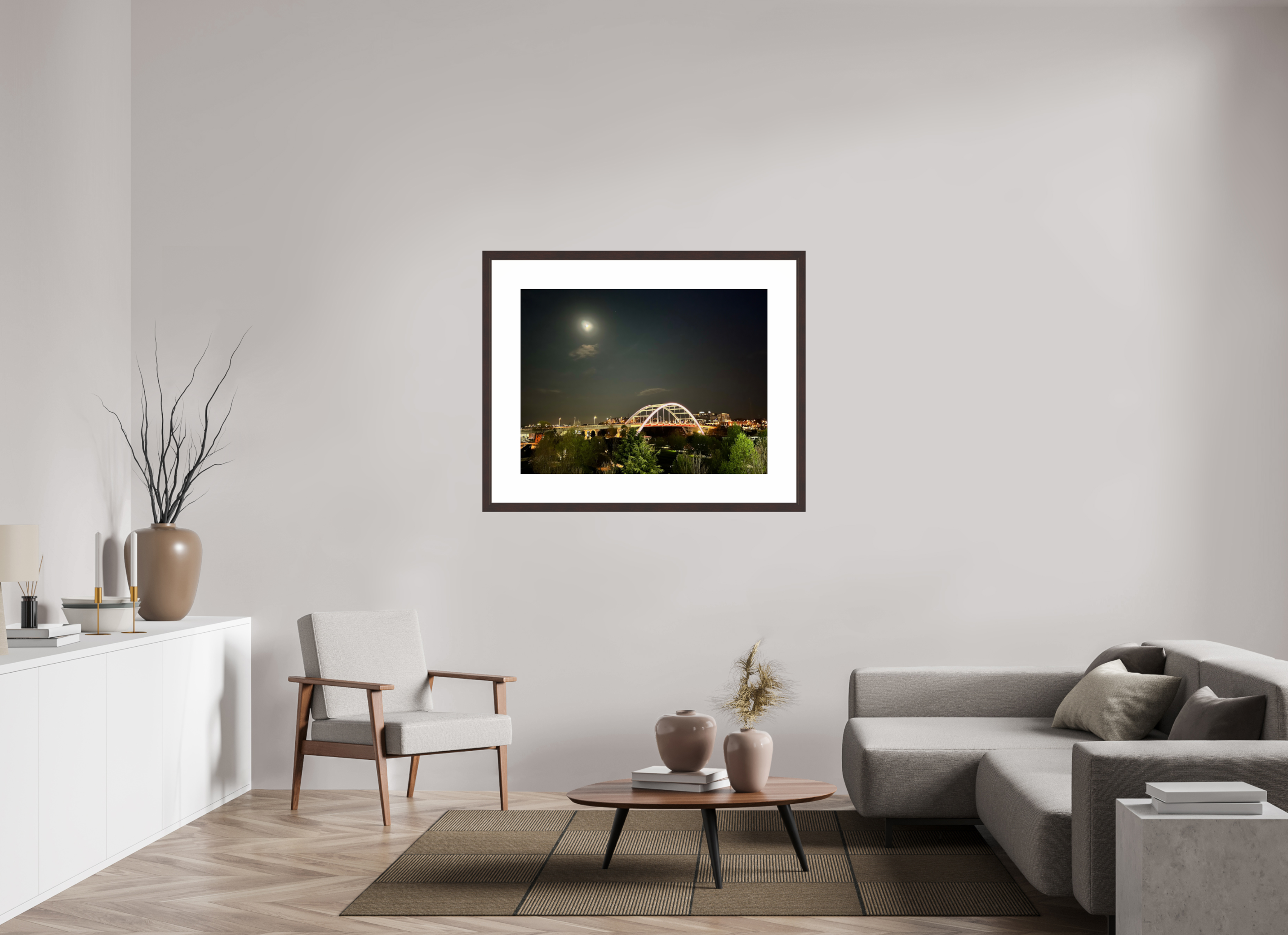 40 x 30″, Framed, Alder Brown, Color Print Korean Veterans Bridge
