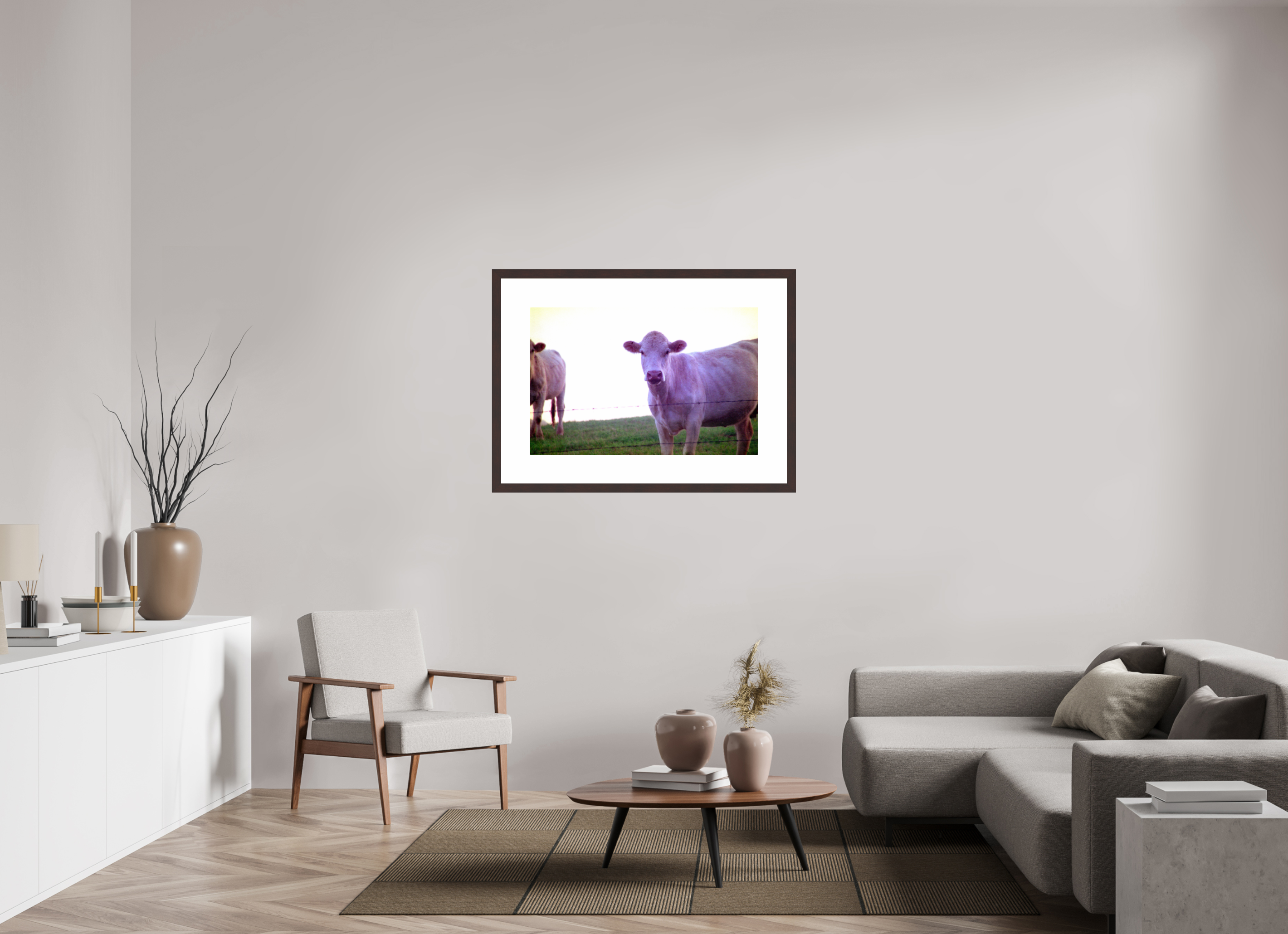36.9 x 24″, Framed, Alder Brown, Color Print Cow