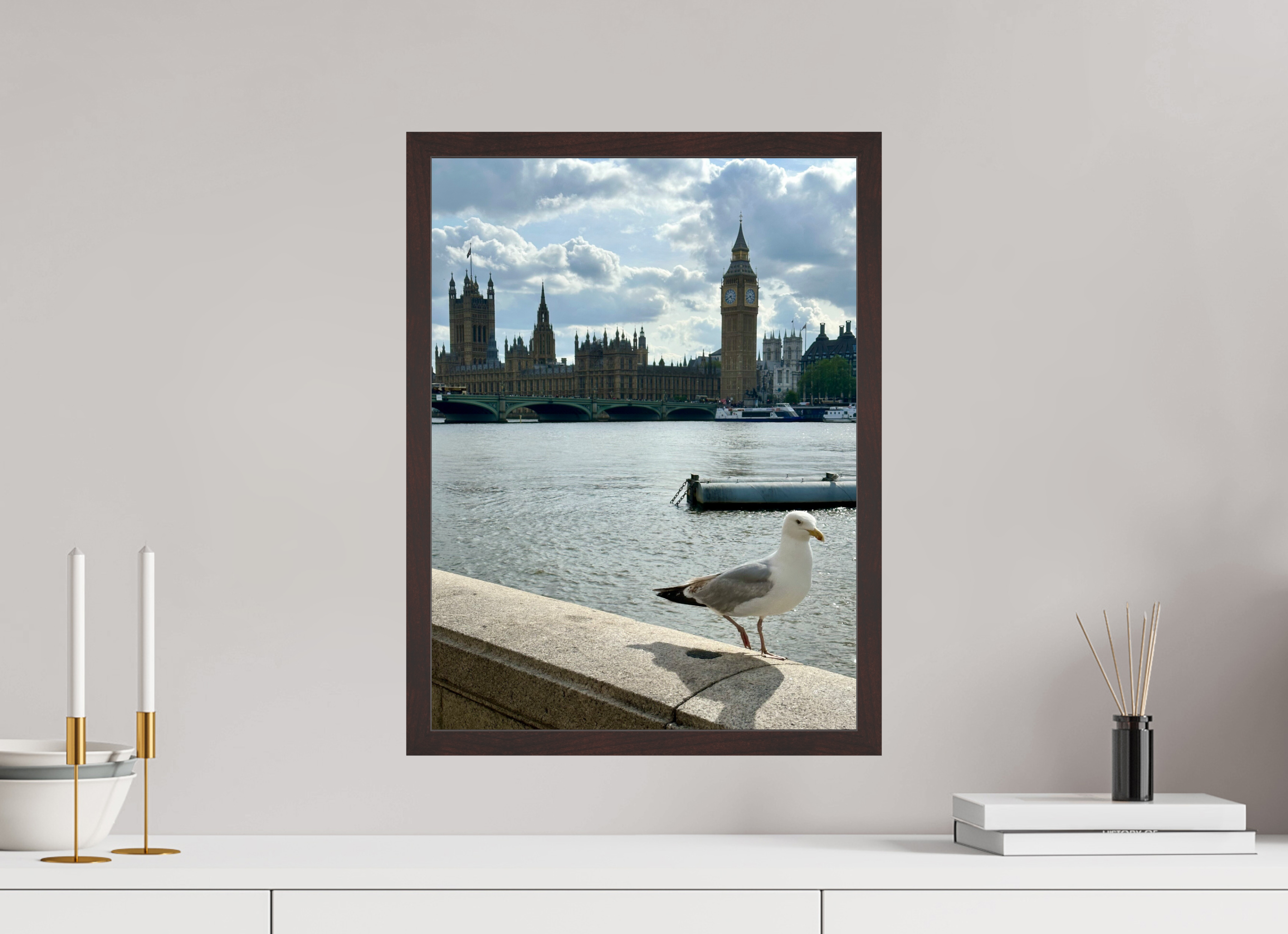 15 x 20″, ArtBox On Aluminum Dibond Seagull on the Thames