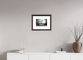 12 x 8″, Framed, Alder Brown, B&W Print Fence Along Mountain Pass