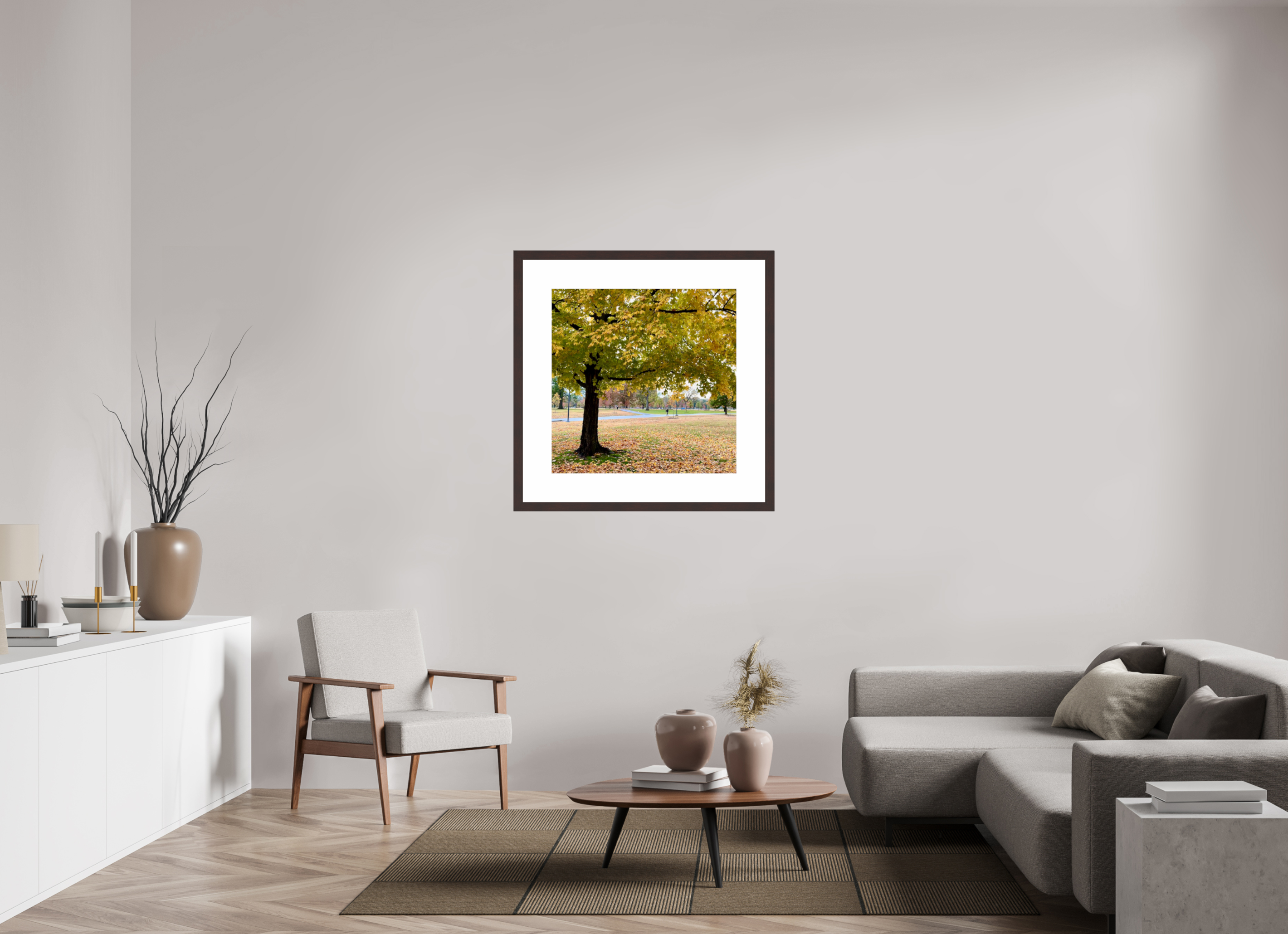 30 x 30″, Framed, Alder Brown, Color Print A Tree In Centennial Park