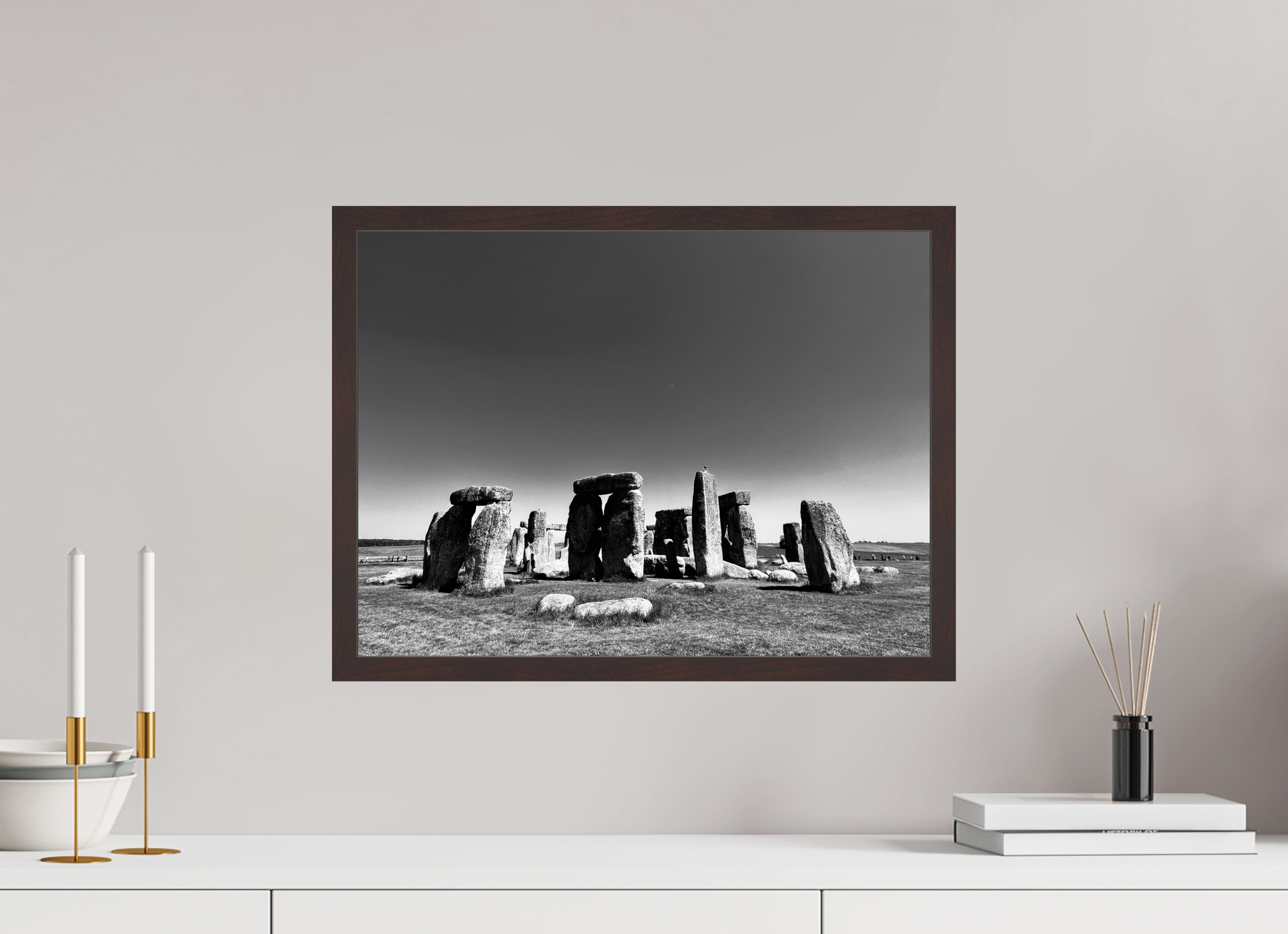 20 x 15″, ArtBox On Aluminum Dibond Stonehenge (B&W, Variation 4)