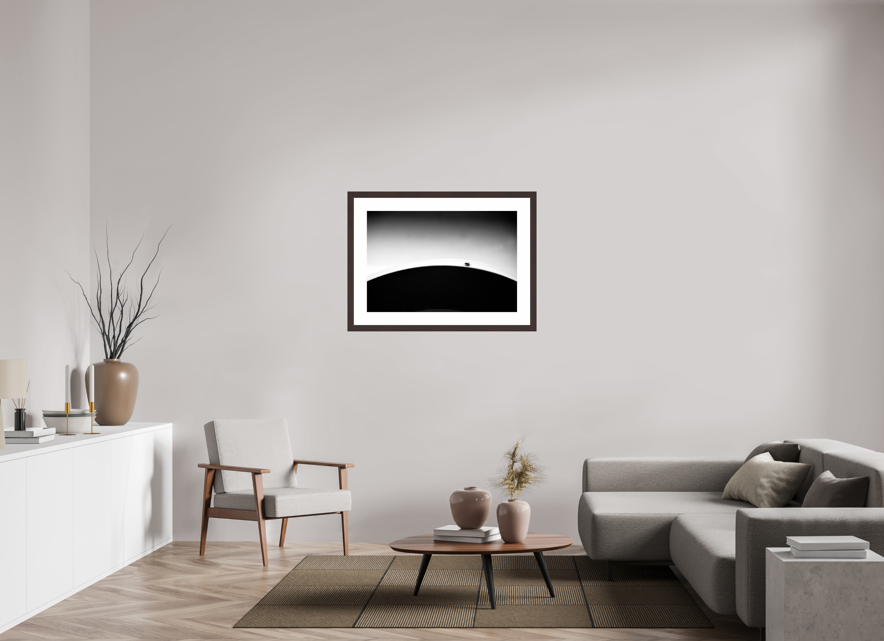 35.5 x 24″, Framed, Alder Brown, B&W Print Fly