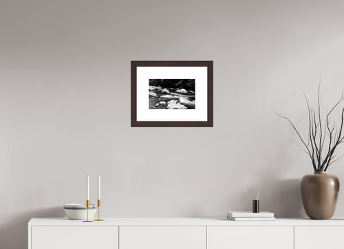 12 x 8″, Framed, Alder Brown, B&W Print Tallulah River