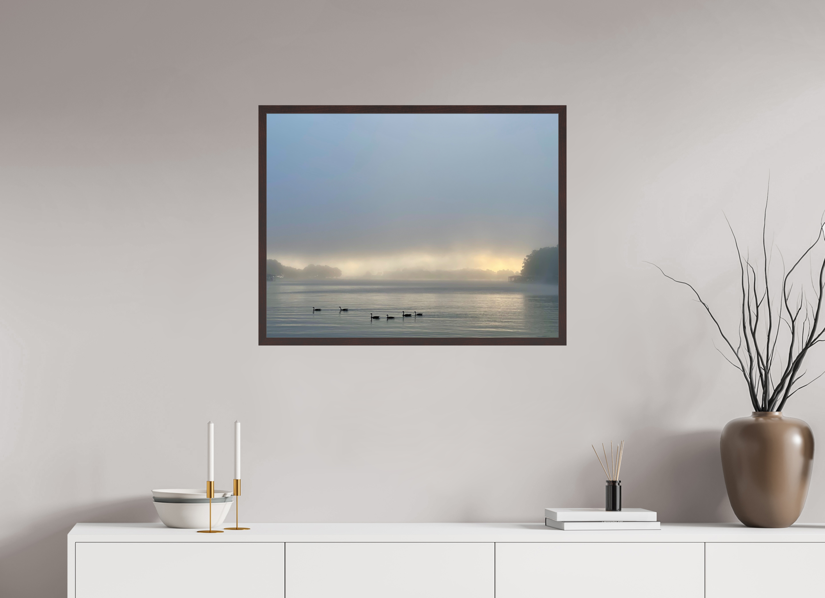 31.1 x 24″, ArtBox On Aluminum Dibond Swans