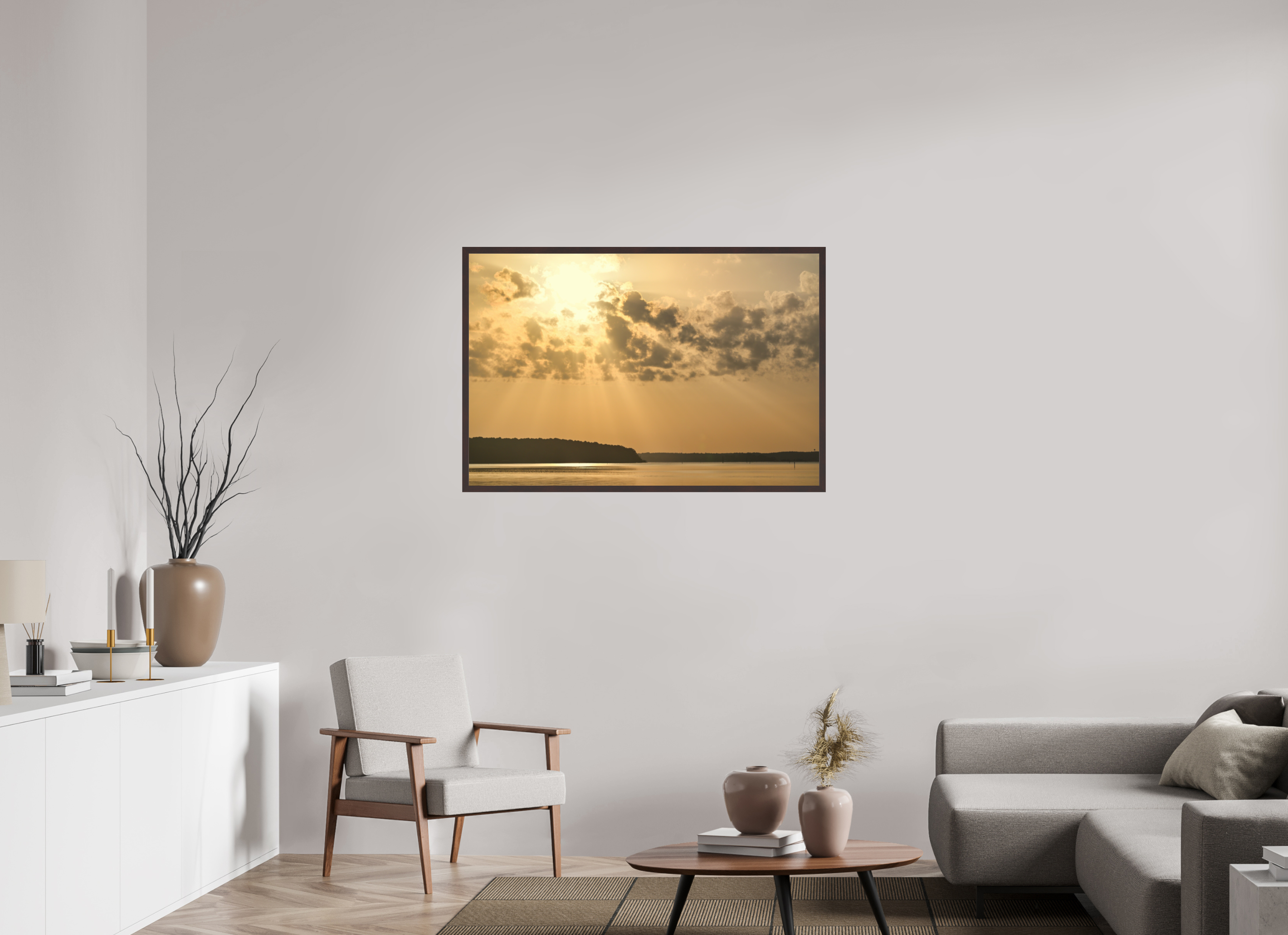 45 x 30″, ArtBox On Aluminum Dibond Sunrise Streaming, D'Arbonne Lake