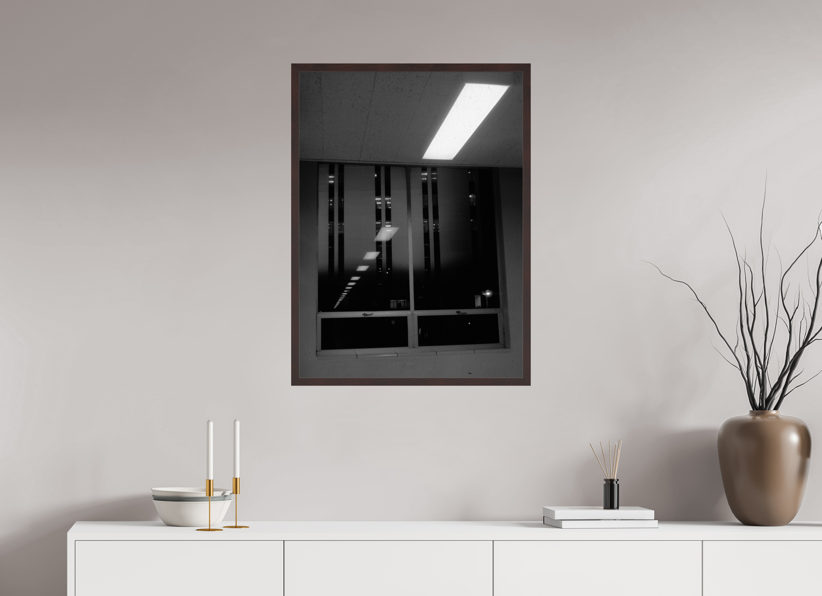 24 x 32.7″, ArtBox On Aluminum Dibond Lights Extending Into Space
