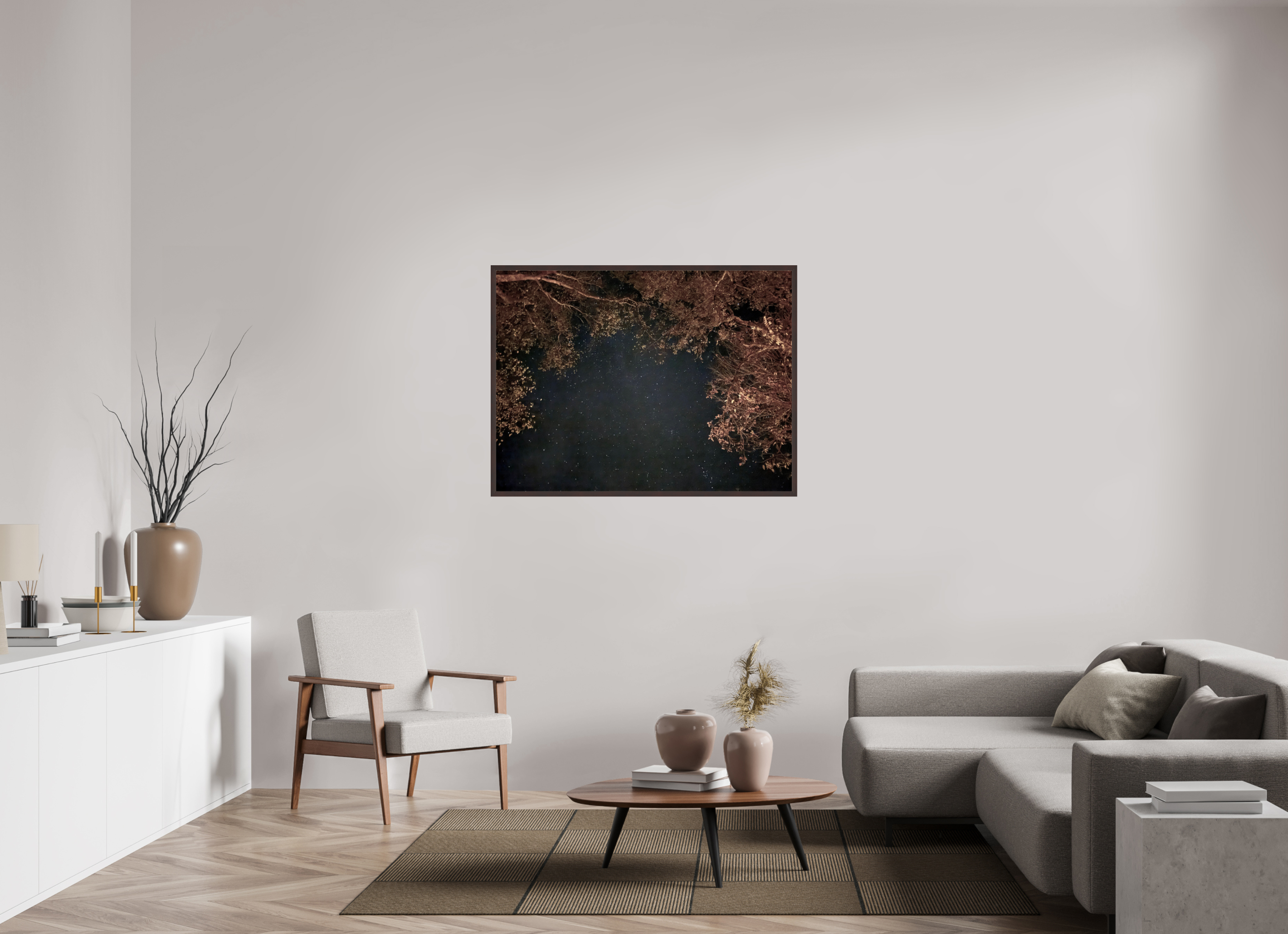 48 x 36″, ArtBox On Aluminum Dibond Trees and Night Sky