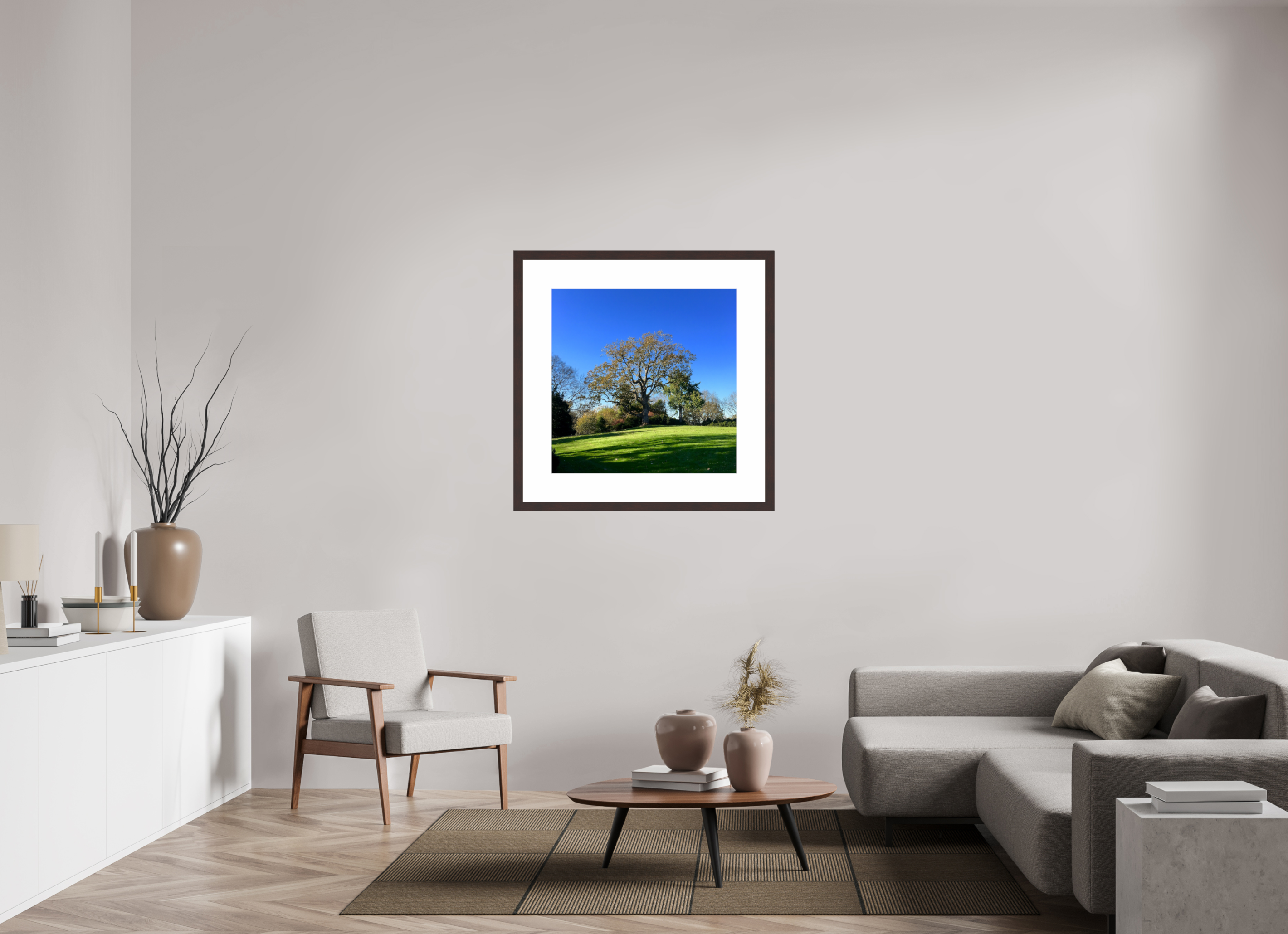 30 x 30″, Framed, Alder Brown, Color Print Tree at Cheekwood