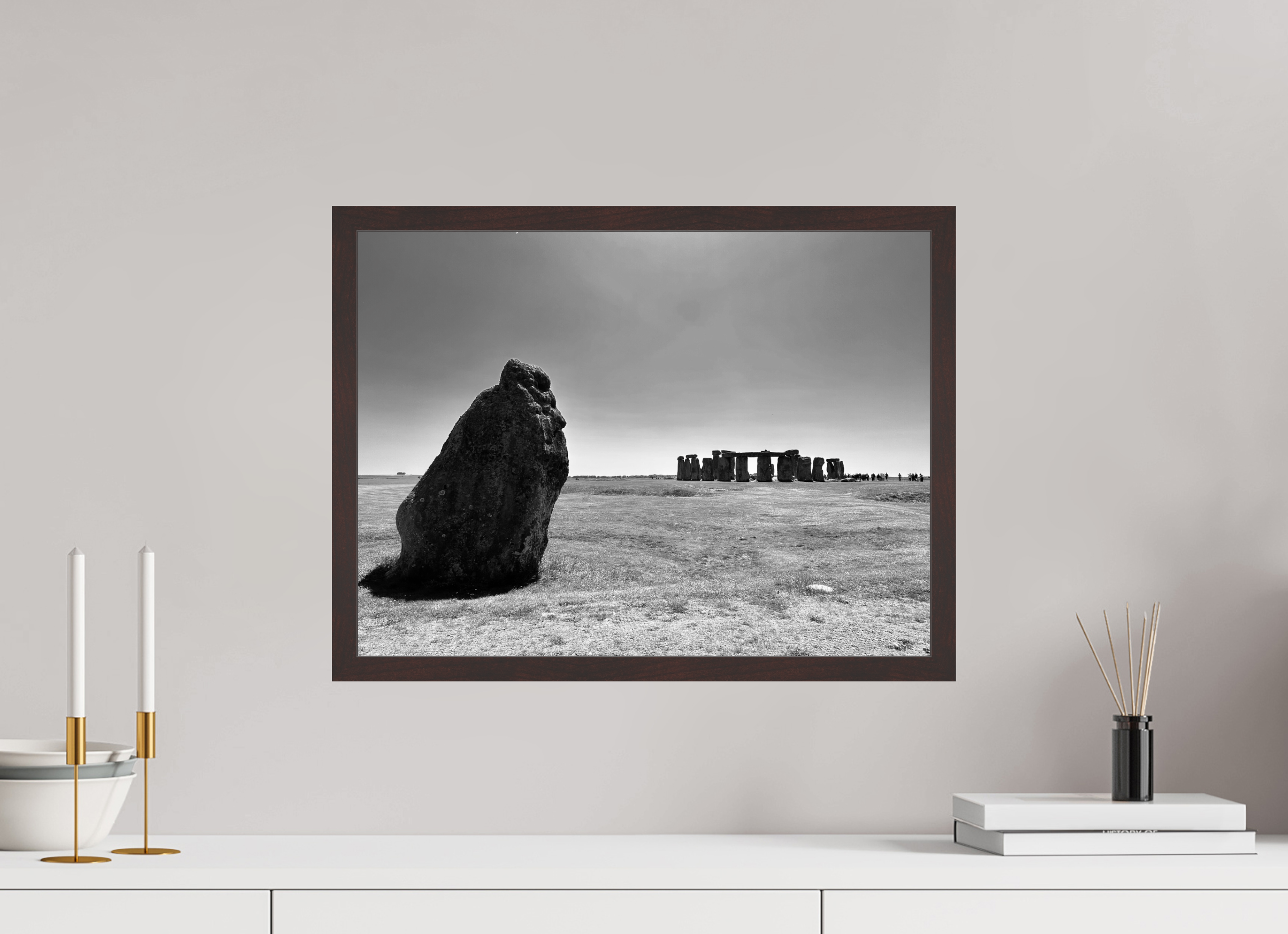 20 x 15″, ArtBox On Aluminum Dibond Stonehenge (B&W, Variation 2)