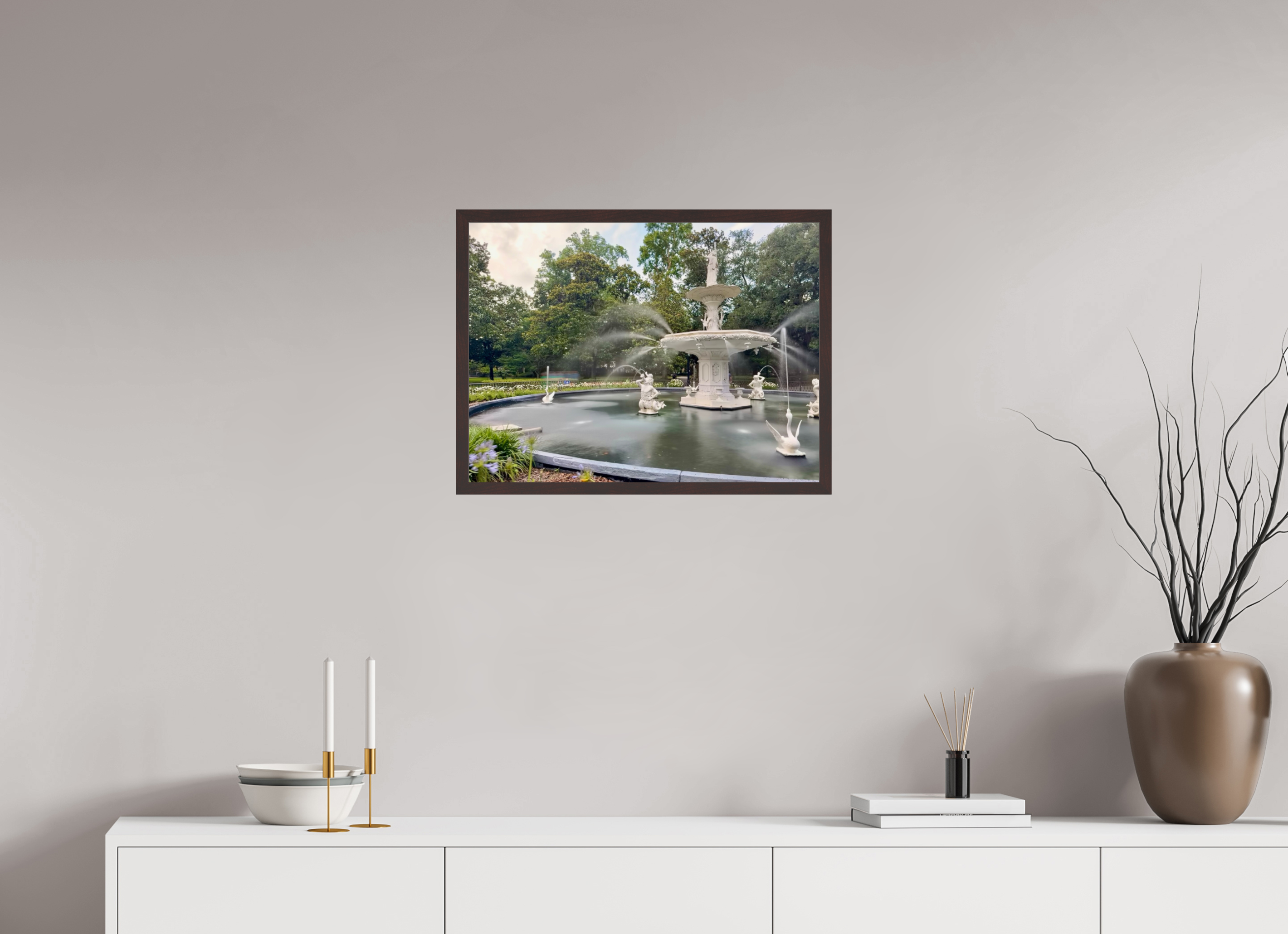 24 x 18″, ArtBox On Aluminum Dibond Forsyth Park Fountain